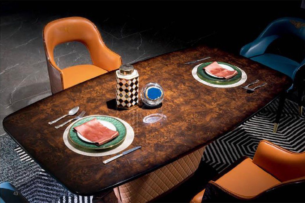 JVmoebel Esstisch, Moderner Esstisch Tische Design Leder Holz Tische Holztisch