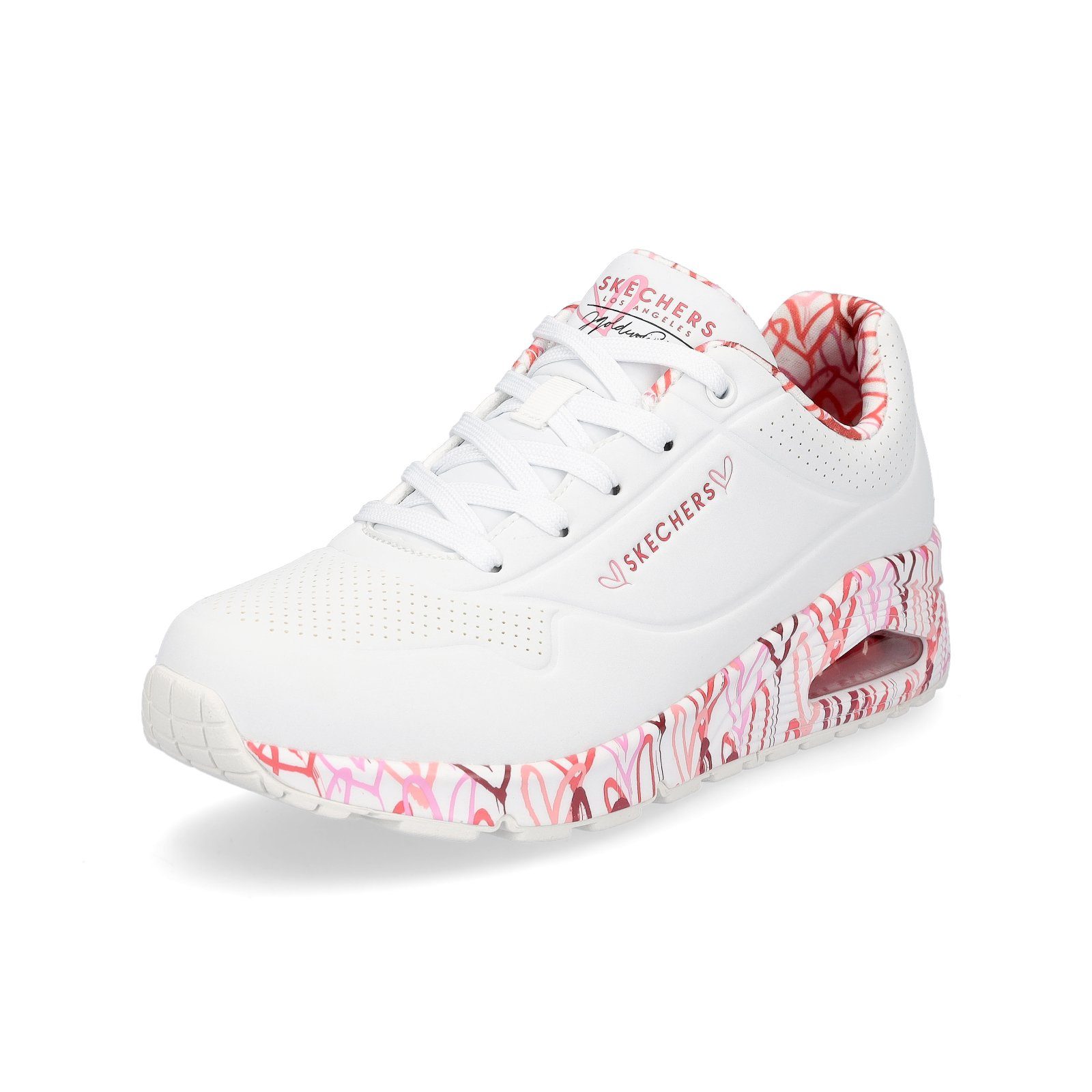 Skechers JGoldcrown Damen Sneaker UNO Loving Love weiß pink Sneaker