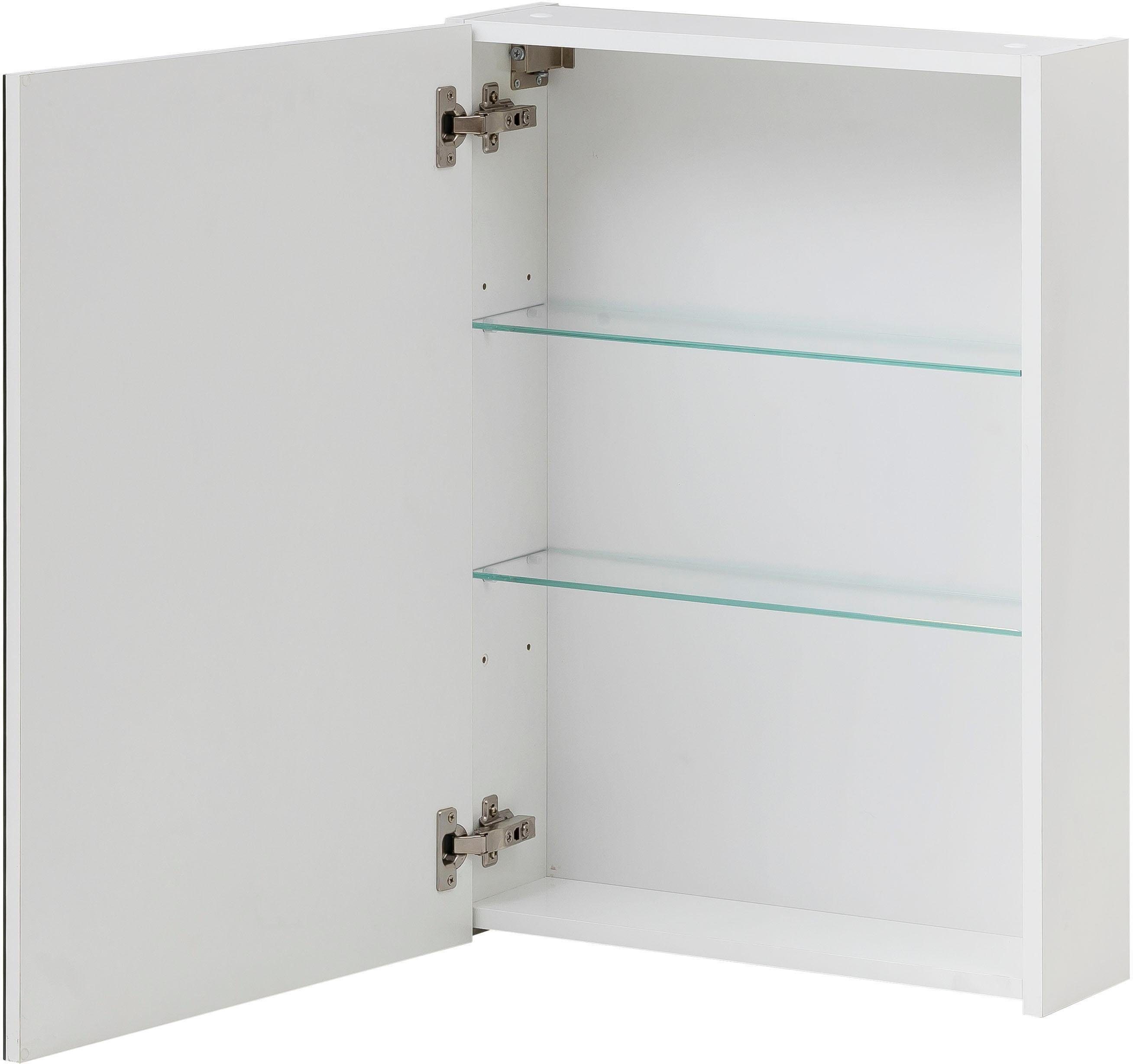 Schildmeyer Spiegelschrank Basic Breite 50 cm, 1-türig, Glaseinlegeböden, Made in Germany