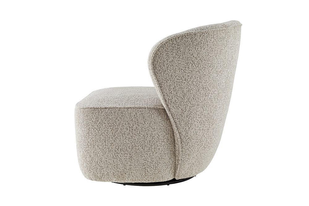 riess-ambiente Drehsessel GATSBY taupe - Bouclé, Tweed, 360° drehbar, Polsterung, Rundumbezug (Einzelartikel, 1-St), Stilvoller Sitz - ideal für Wohn- & Schlafzimmer, Lofts oder Lounges