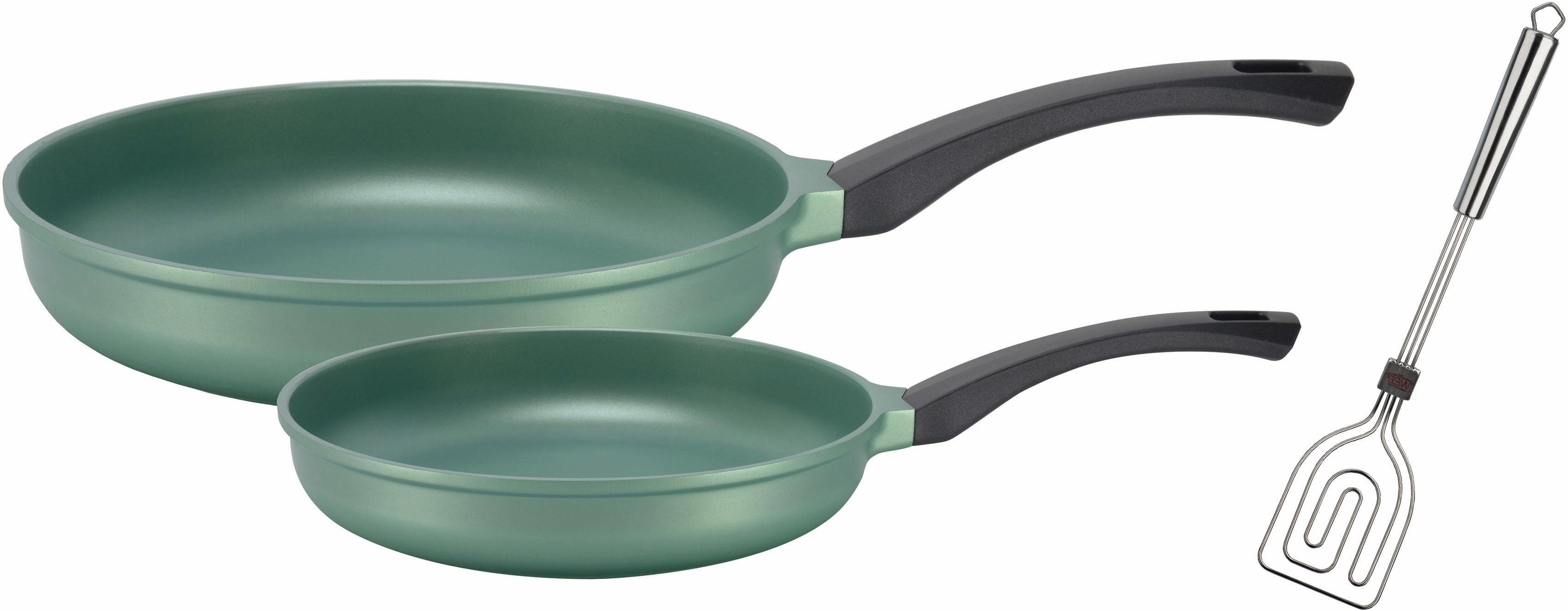 GSW Pfannen-Set Rainbow, Aluminiumguss (Set, 3-tlg., 1x Bratpfanne Ø 24 cm, 1x Bratpfanne Ø 28 cm), Induktion