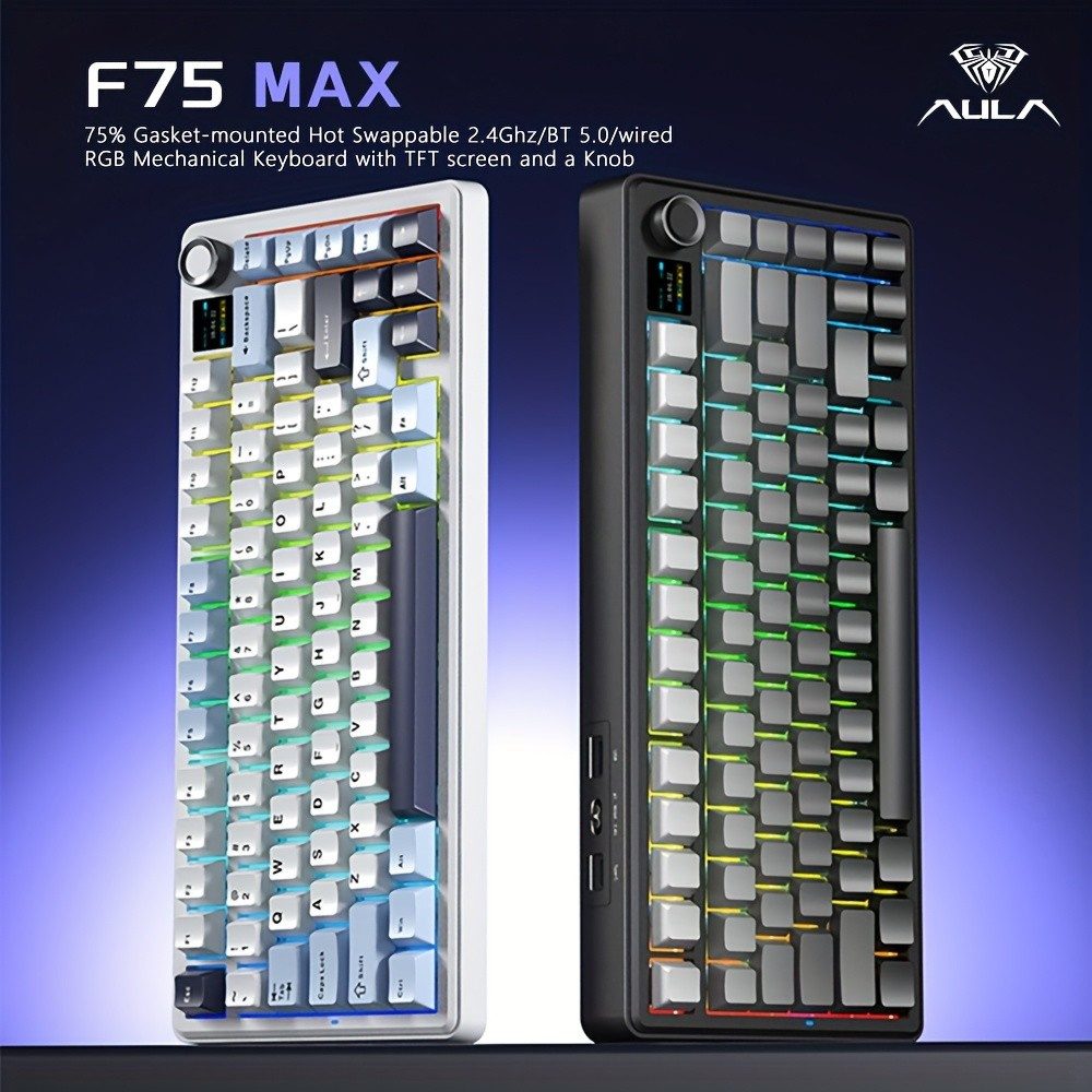 nsihing AULA F75 Max Mechanische Gaming Tastatur, RGB, Hot Swap, Kabellos Gaming-Tastatur