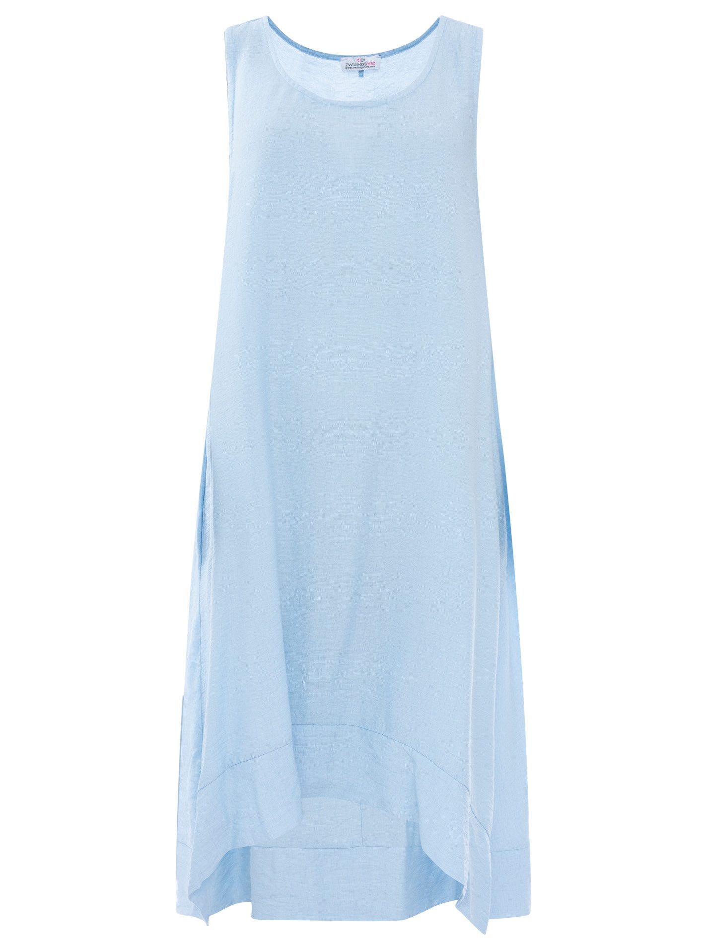 Zwillingsherz Sweatkleid "Uni & Summer" breite Träger, hinten leicht länger, figurumspielend, aus Viskose