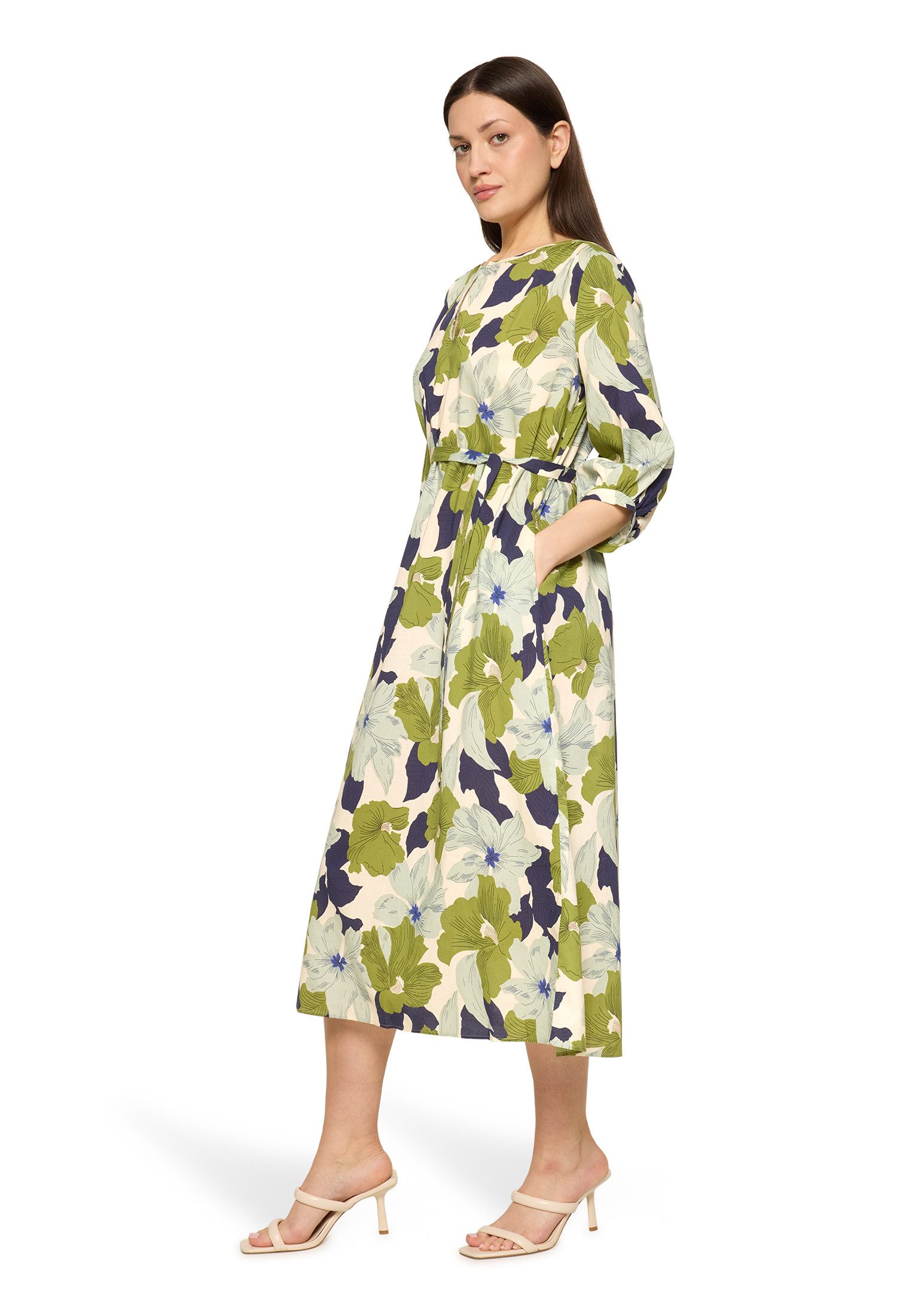 Cartoon Sommerkleid Damen mit Bindegürtel