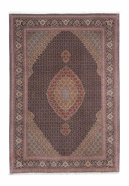 Orientteppich Perser - Täbriz - 294 x 208 cm - dunkelbraun, morgenland, rechteckig, Höhe: 10 mm, Wohnzimmer, Handgeknüpft, Einzelstück mit Zertifikat