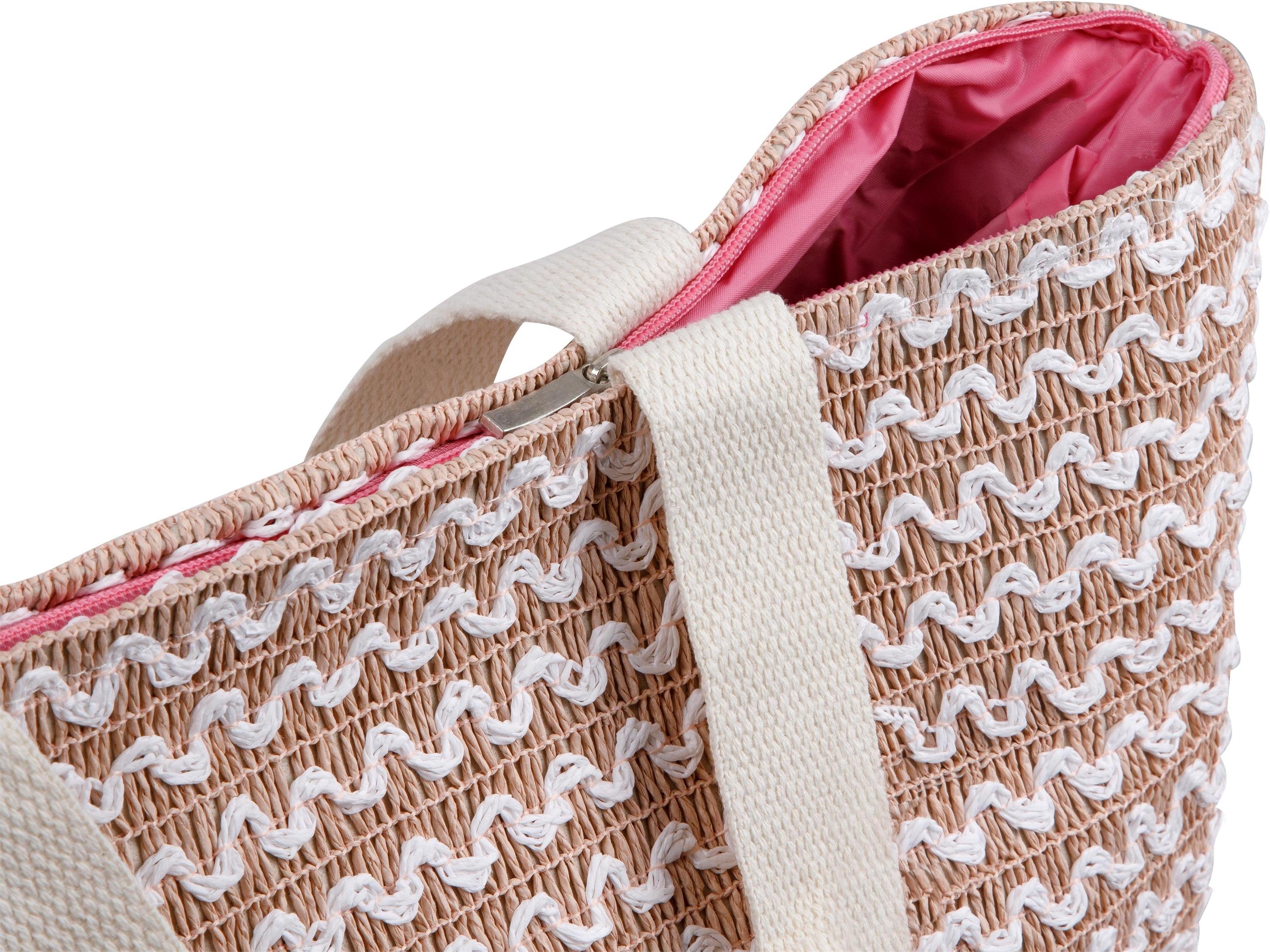 normani Strandtasche Große Strandtasche Meeru, XXL Schultertasche mit Reißverschluss und wasserdichten Innetasche – Bild 4 von 5