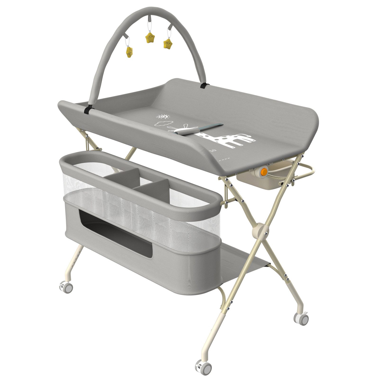 JEOBEST Wickeltisch Baby Wickelkombi, Wickelauflage Mit Spielbogen Baby, Tr günstig online kaufen