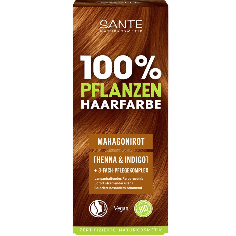 SANTE Haarfarbe Pflanzen MAHAGONIROT, Braun, 100 g