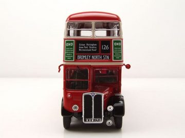 ixo Models Modellauto AEC Regent III RT London Transport Doppeldecker Bus Dunlop 1939 rot, Maßstab 1:43