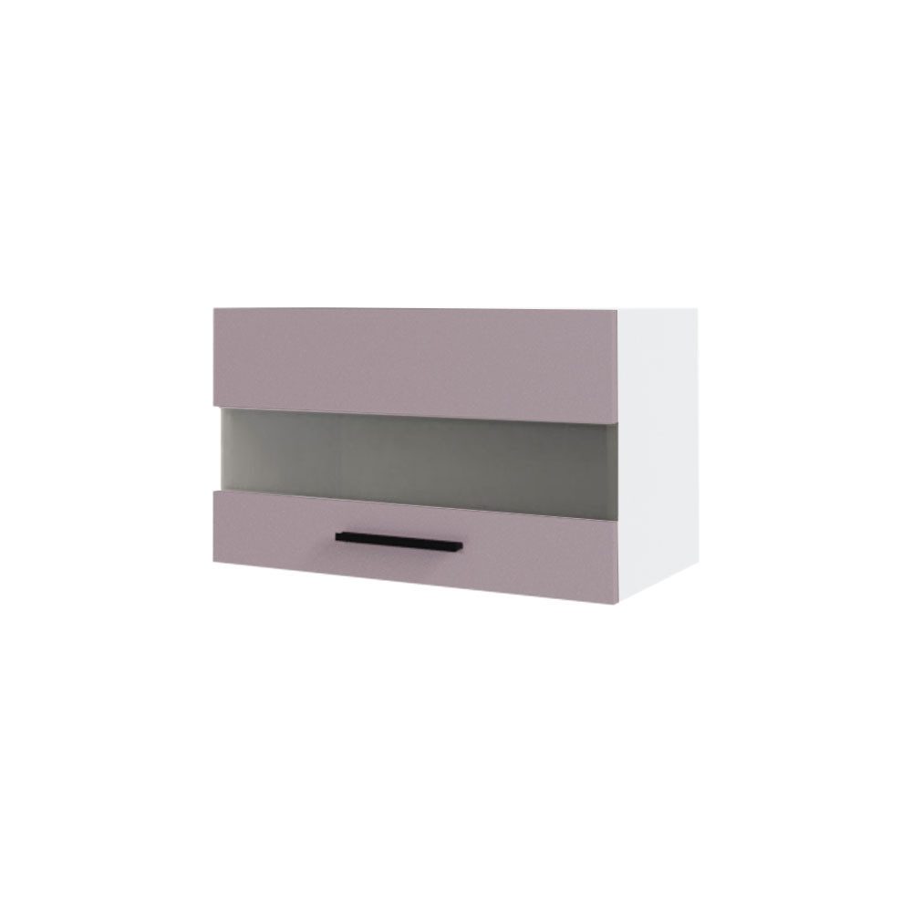 Feldmann-Wohnen Klapphängeschrank Bonn (W4BS/60 LAM, 1 Klappe mit Milchglaseinsatz, innen 1 Fach, 1-St., moderne Optik, MDF Fronten) weiß / rosé kupfer matt