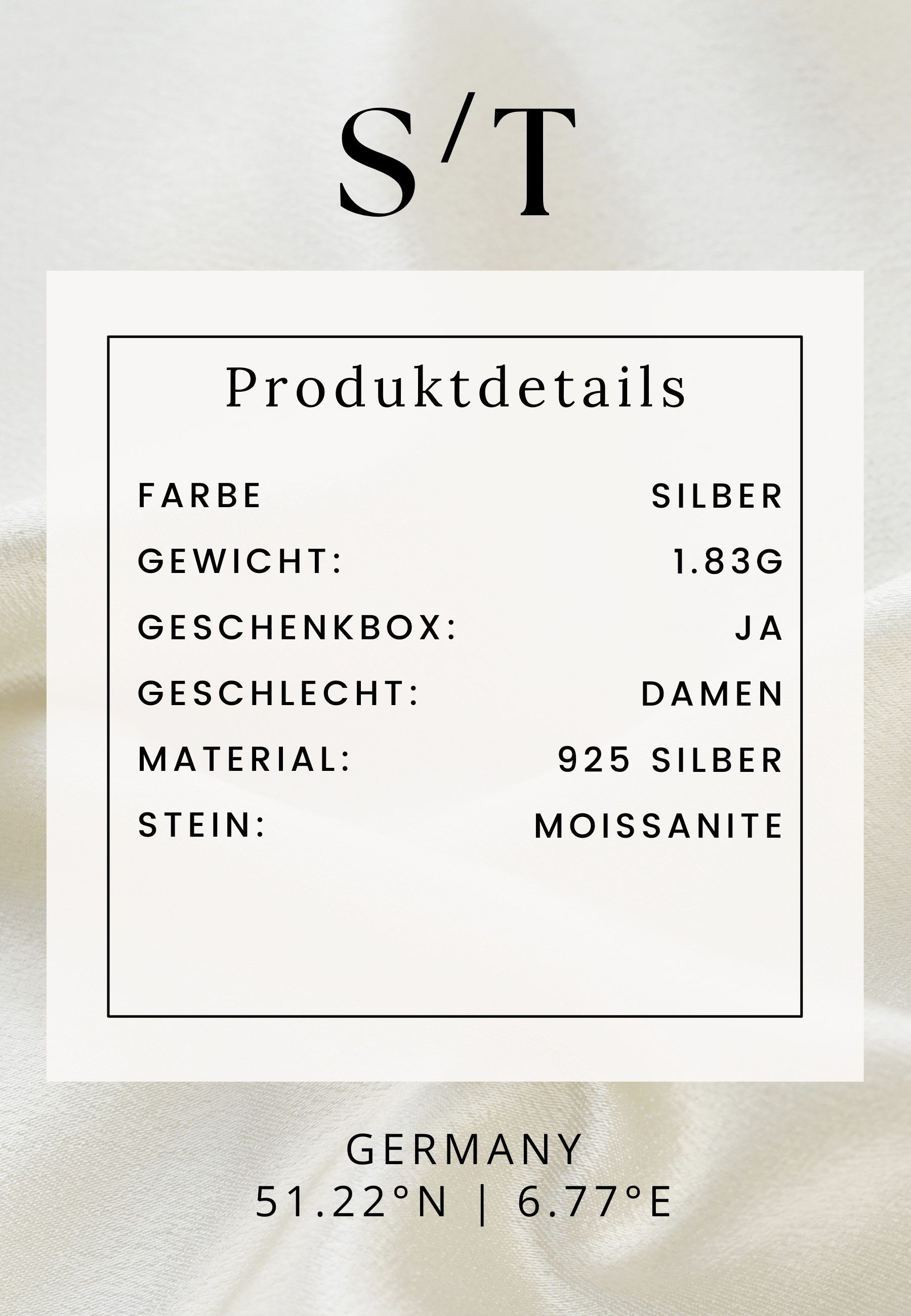 S&T Design Fingerring Damenring 925 Silber mit Moissanite (Sterling Silber 925, Inklv. Geschenkbox), Moissanite Trauring Eheringe Verlöbnis Jubiläum Geschenk Frauen