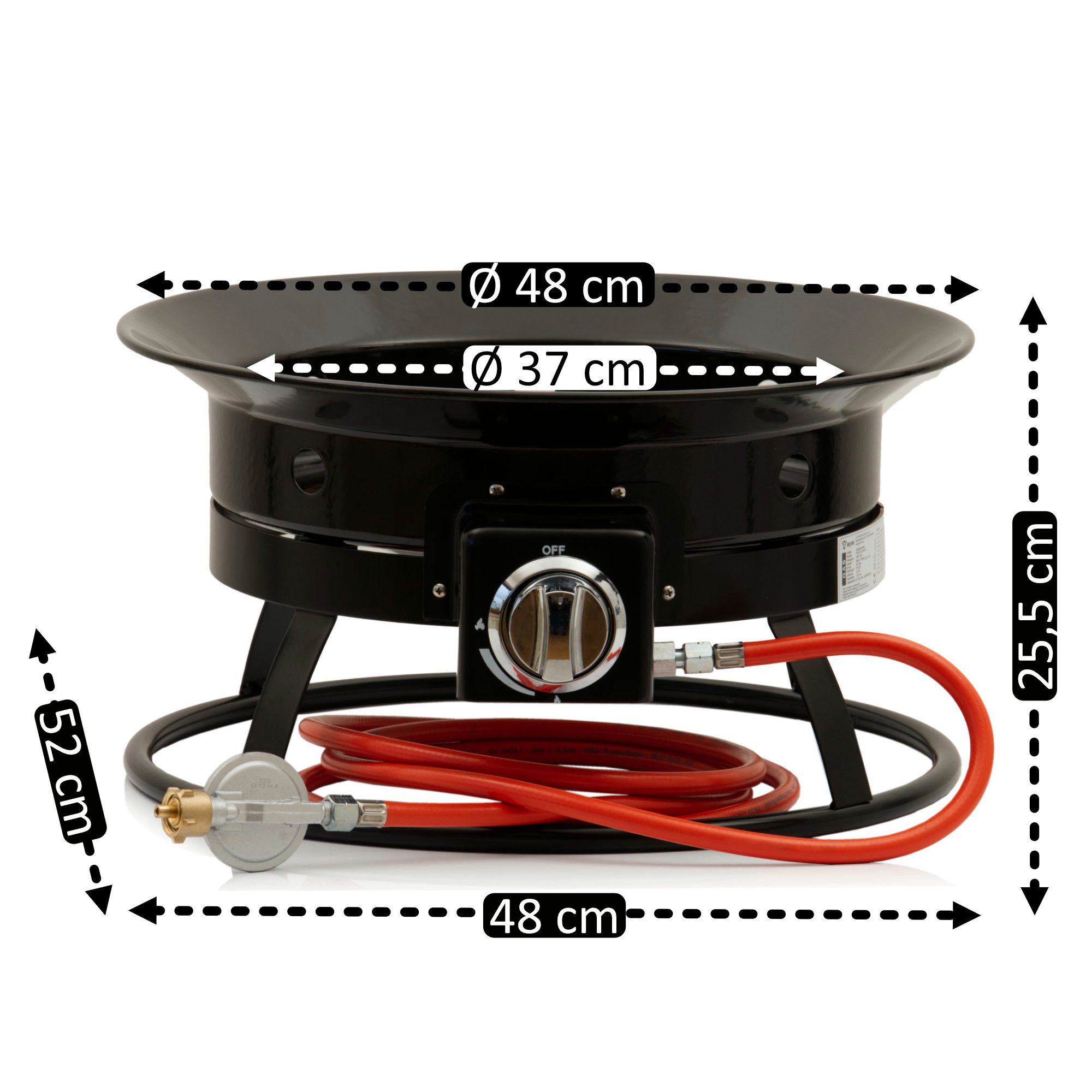 BBQ-Toro Feuerschale Gas Feuerstelle mit Lavasteinen, Ø 48 cm - 12 kW, Gasf günstig online kaufen