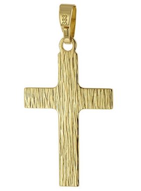 trendor Kette mit Anhänger Kreuz-Anhänger Gold 333 / 8K mit goldplattierter Silberkette