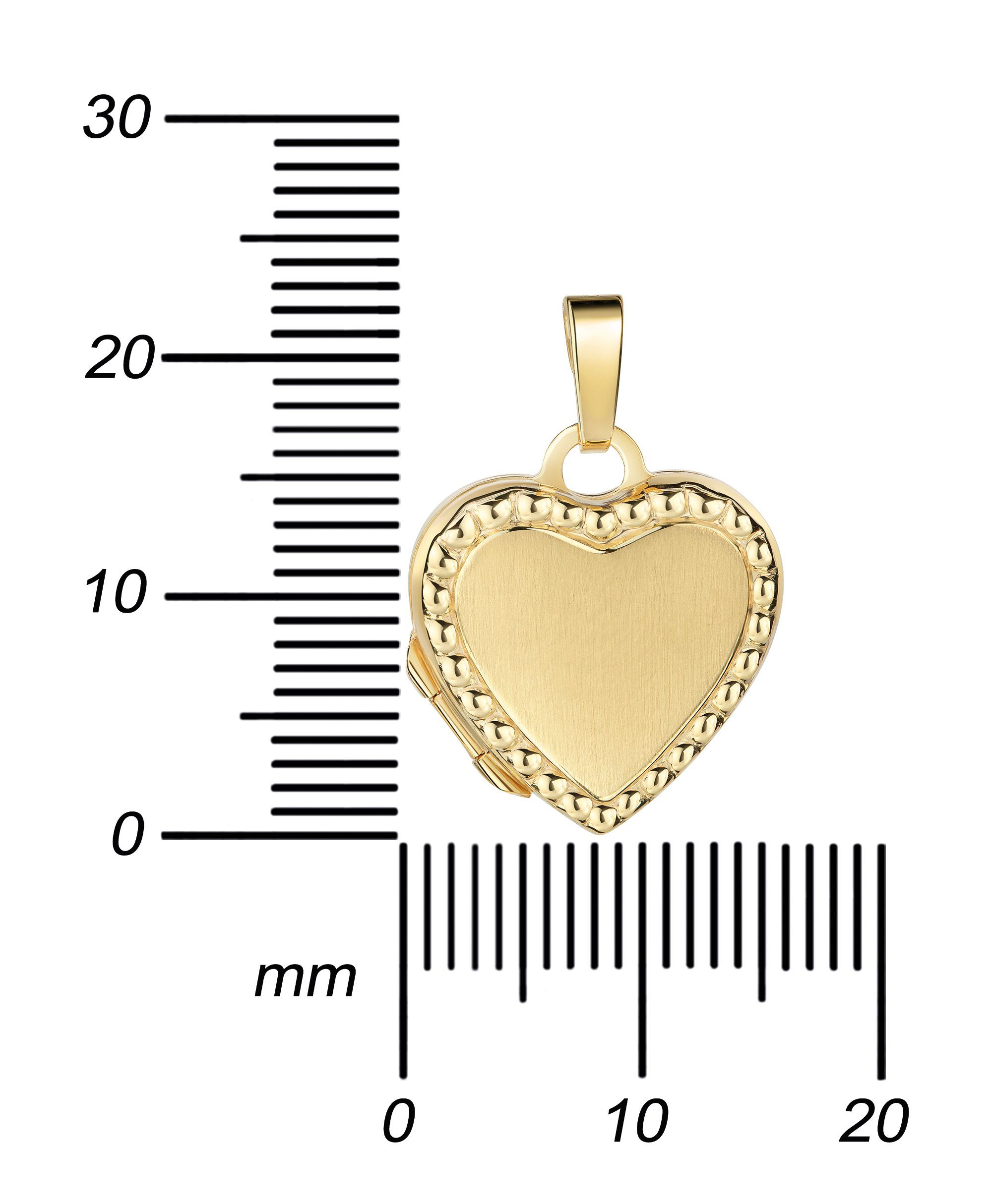 JEVELION Amulett Herz goldenes Medaillon Mit wählbar Kette oder ohne - cm (Goldanhänger, Gold Mädchen), für Damen 70 2 Öffnen Bildeinlage Kette. 36 Bilder für - 585 Länge vergoldet und zum