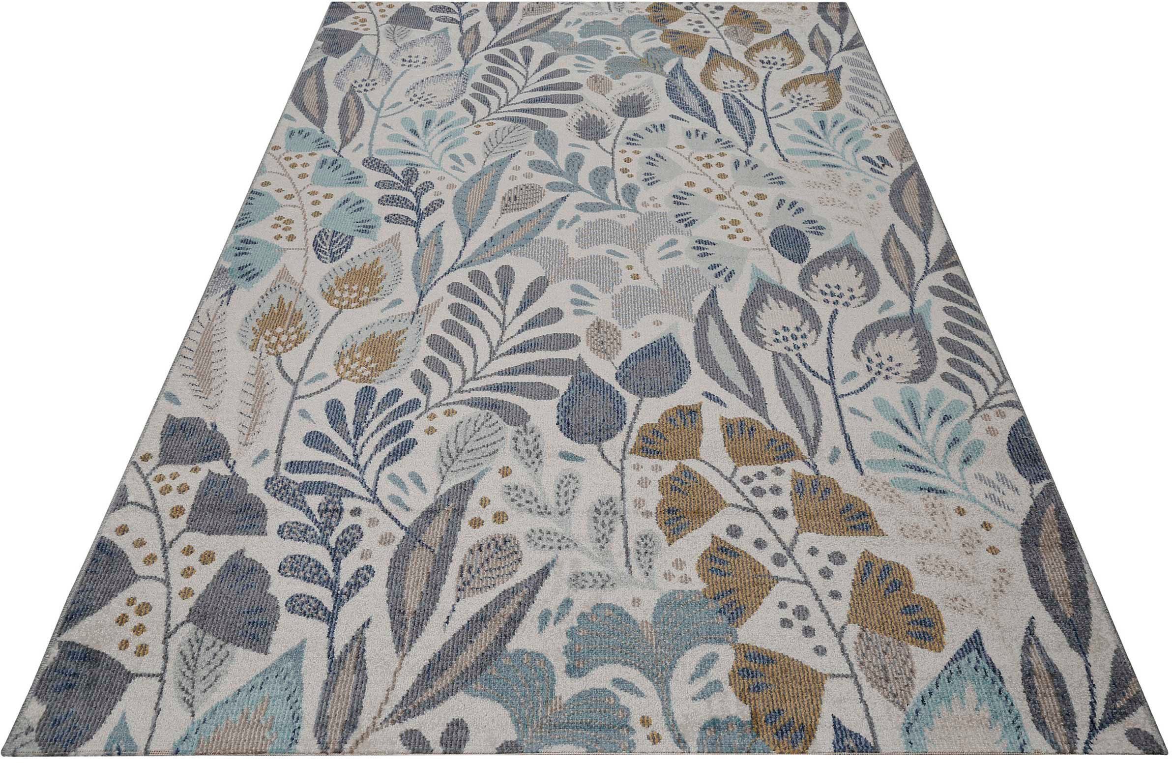 Esprit Outdoorteppich Lilly, ESP-21082, rechteckig, Höhe: 4 mm, Läufer, wetterfest mit blumigem Muster ideal für Balkon, Terrasse