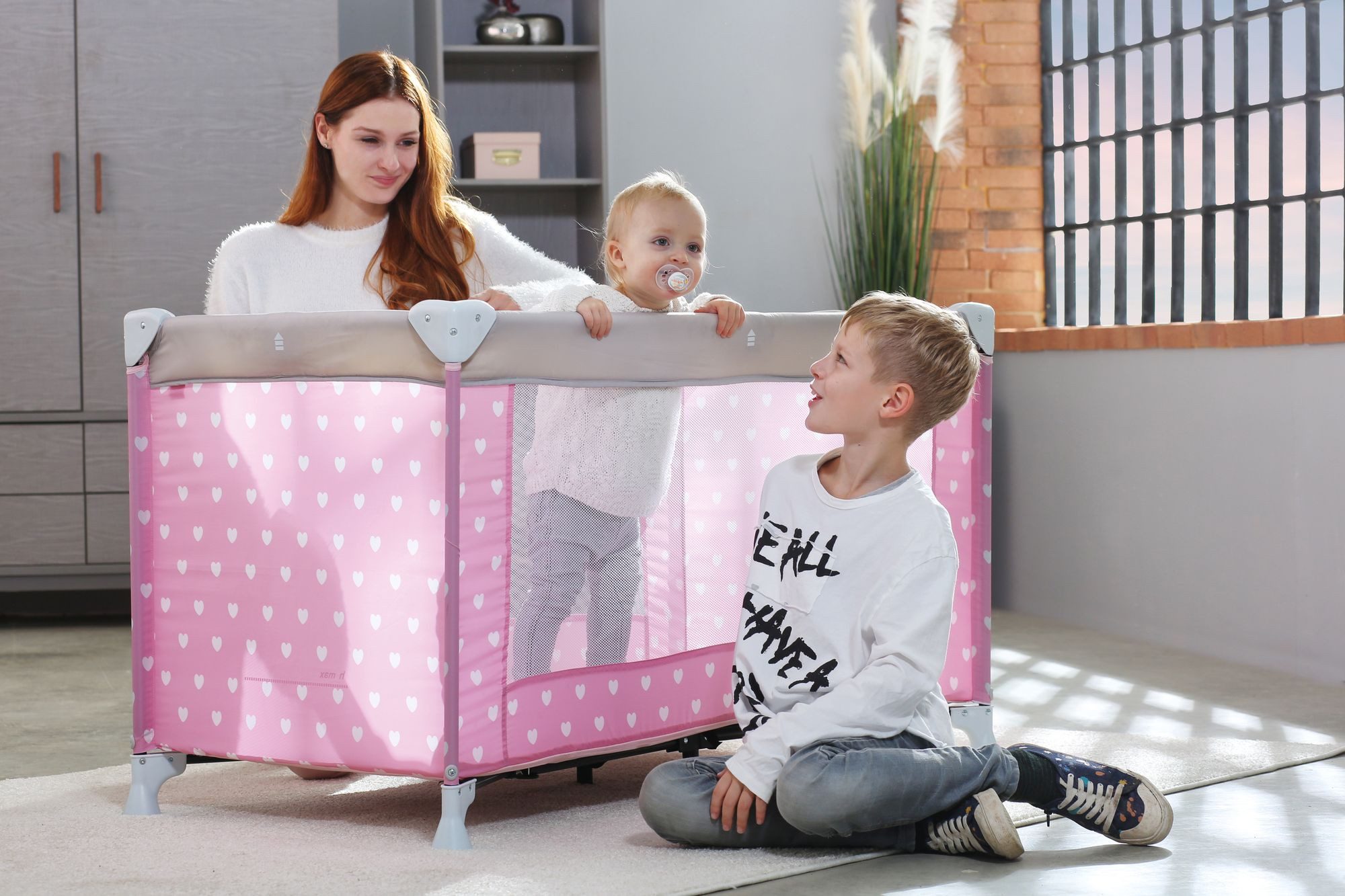Schardt Reisebett 60x120 cm Herzchen rosa