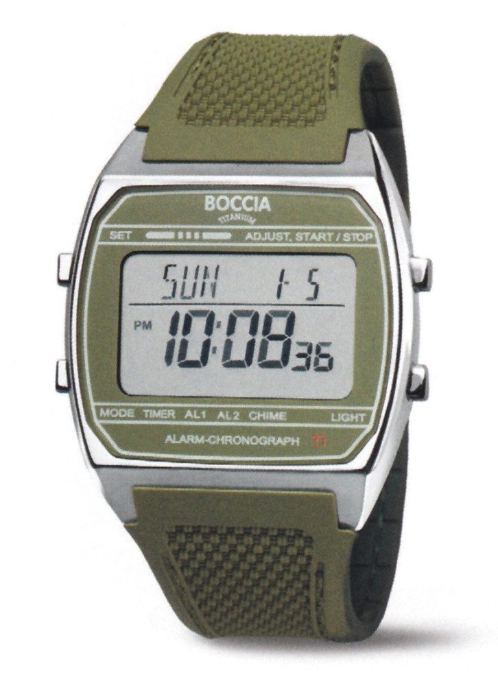 Quarzuhr Boccia Titan Herrenuhr Digital 3738-03