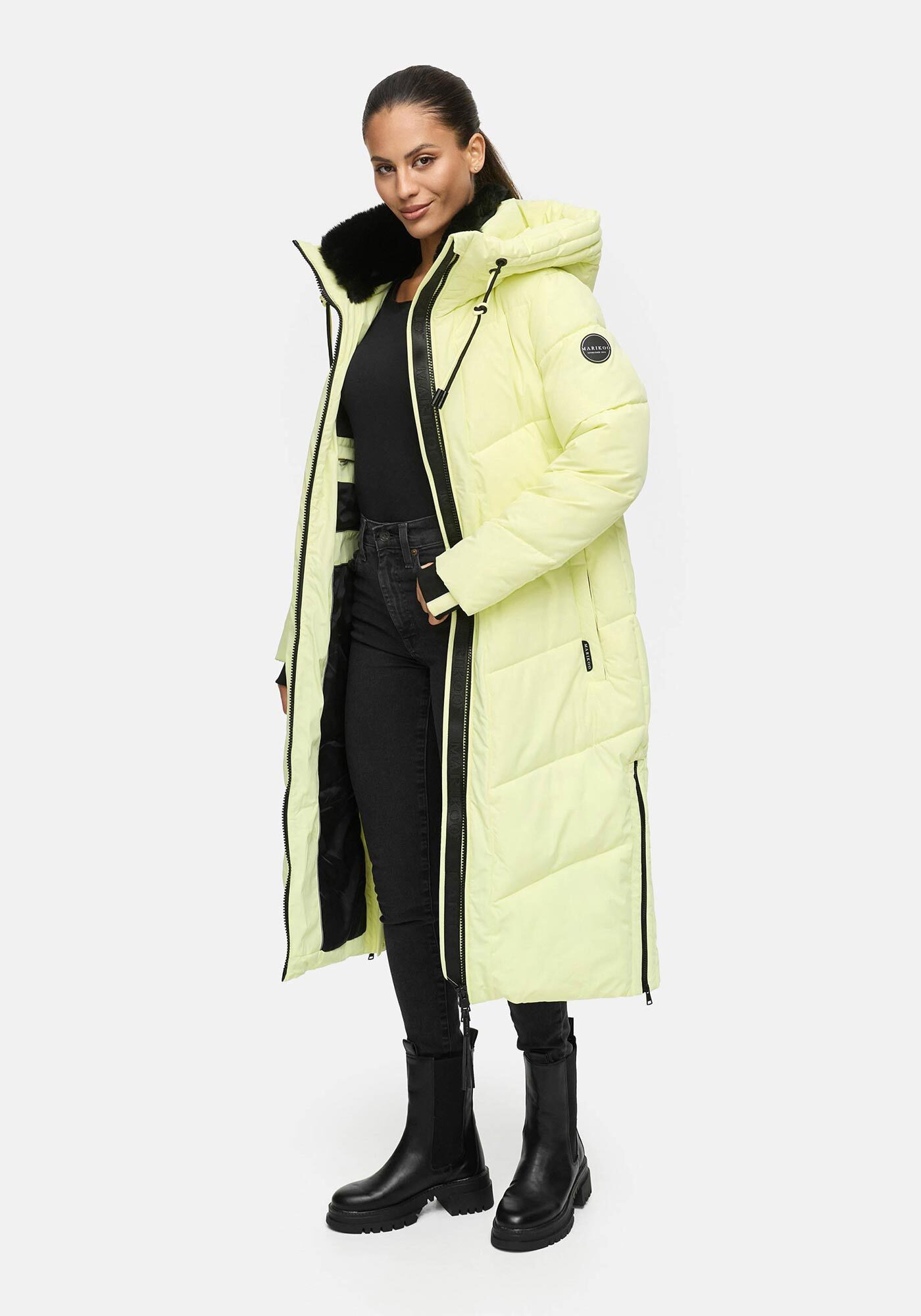 Marikoo Winterjacke Nadaree XVI Stepp Mantel mit großer Kapuze
