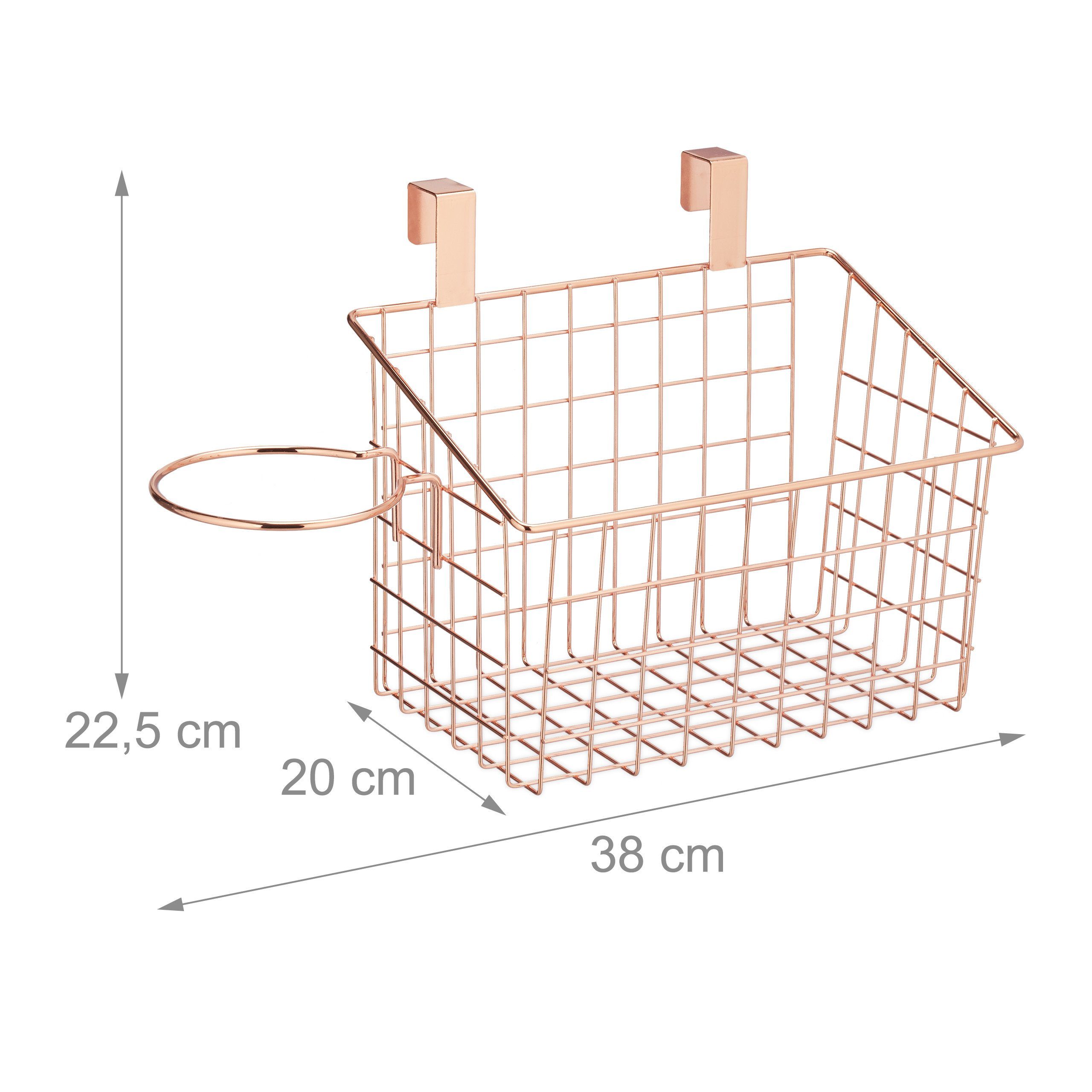 relaxdays Einhängekorb 1 x Metall kupfer aus Einhängekorb