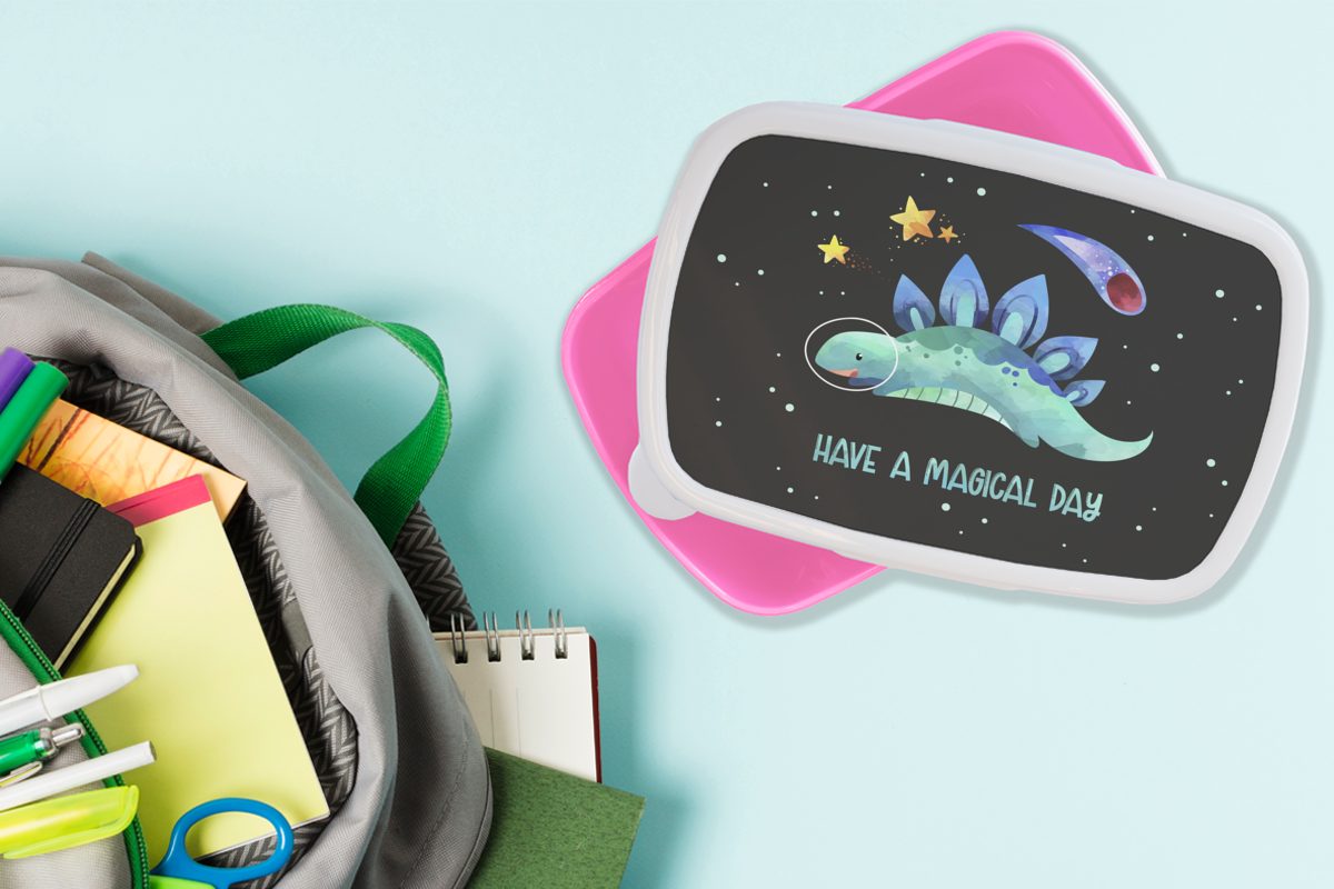 zauberhaften Kind Kunststoff, - - rosa für Kinder, Raum -, (2-tlg), - Tag' Erwachsene, Sprichwörter 'Einen Kunststoff Lunchbox MuchoWow Brotbox - Zitate Snackbox, Brotdose Mädchen,