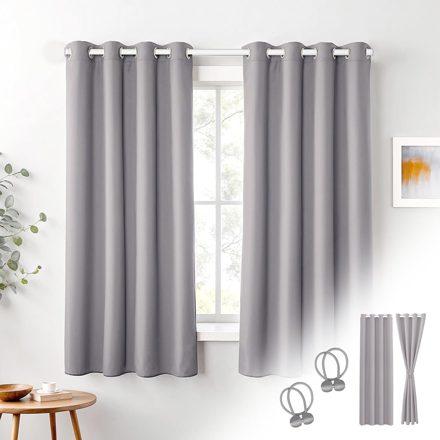 Cozyor Verdunkelungsvorhang 2er-Set inkl. 2 Magnethalter, thermoisolierend, Gardinen blickdicht (2 St), Ösen, verdunkelnd, Mikrofaser Polyester