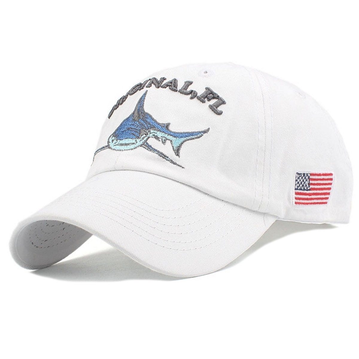 Sporty Baseball Cap Original FL Hai Captain Fischer Angler Anglerkappe Anker Maritim Cap mit Belüftungslöchern