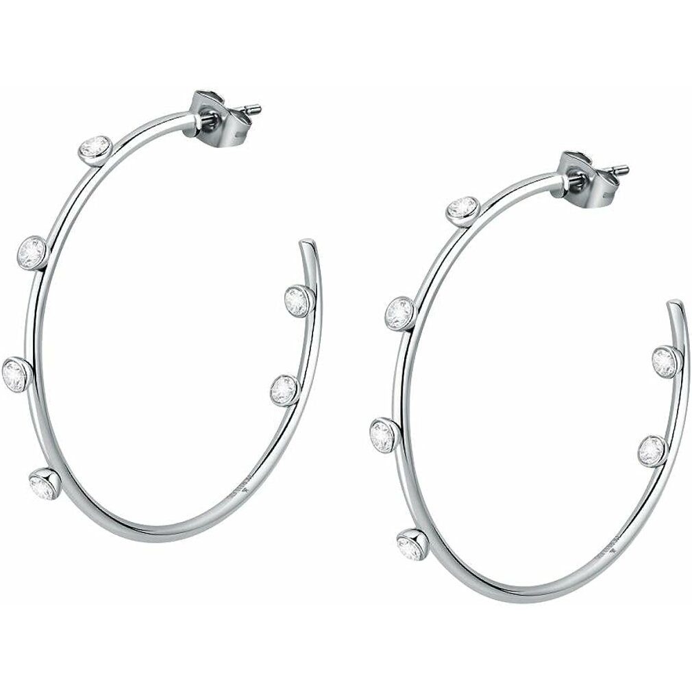 Paar Ohrstecker Luxury steel earrings with clear Creole SAUP08 crystals