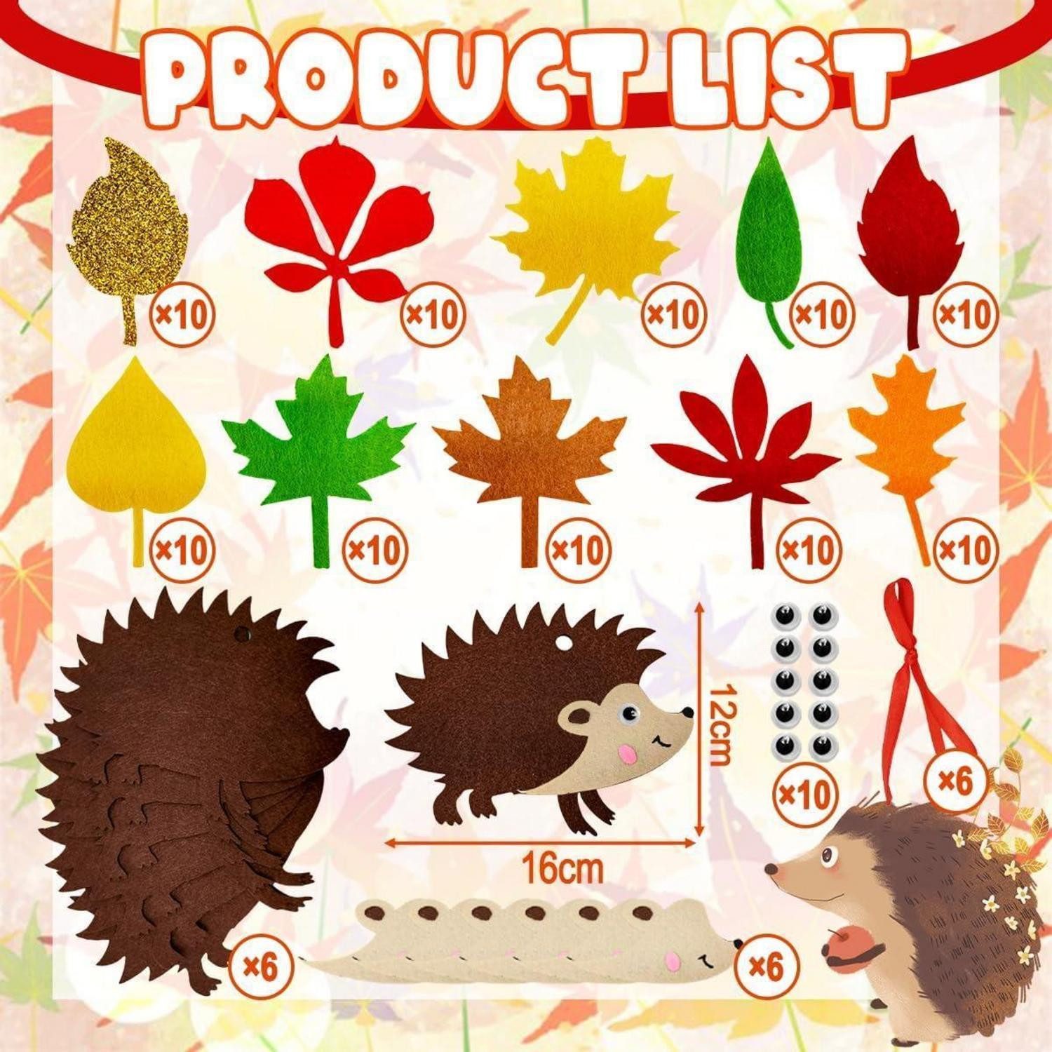 LuxusKollektion Dekohänger DIY Igel Bastelset Herbstdeko für Kinder mit Fil günstig online kaufen