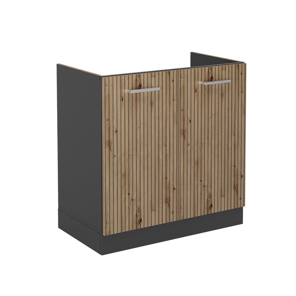Unterschrank R-Line, Artisan-Eiche/Anthrazit, 80 cm ohne Arbeitsplatte