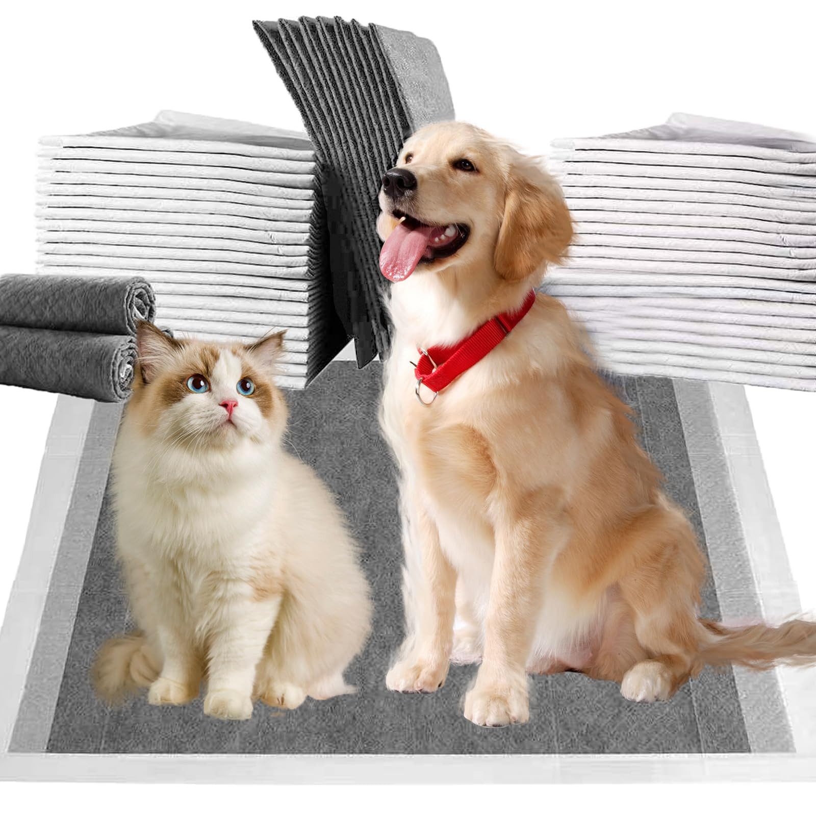 NANIPETS Hundematte Trainingspad für Hunde Welpenunterlagen, Superabsorbierendes & Auslaufsichere Aktivkohle-Hunde-PIPI-Pads, 45 x 60 cm Extra Große Pet Pads, Packung mit 50