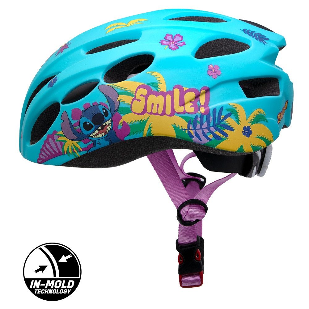Seven Polska Kinderfahrradhelm Disney Fahrradhelm In-Mold, "STITCH", M: 52-56cm, ab ca. 6 Jahre