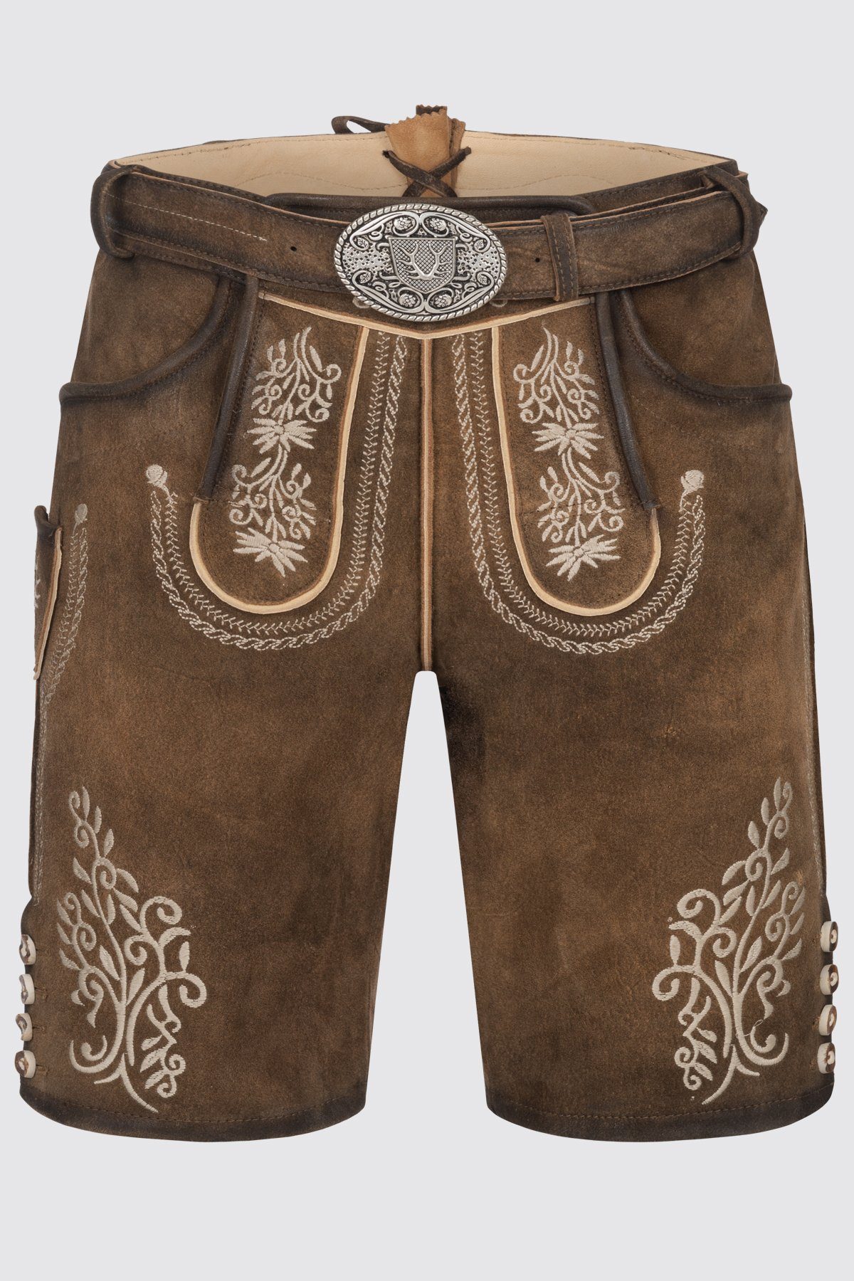 KRÜGER BUAM Trachtenlederhose Lederhose Nevio mit Gürtel