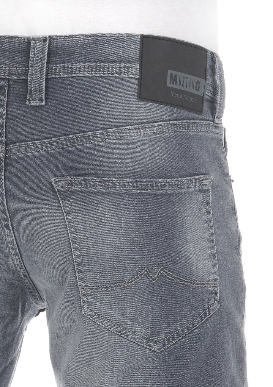MUSTANG Oregon Tapered-fit-Jeans Stretch Denim Herren Jeanshose Fit Hose Denim Tapered (1009375-313) Grey mit Light