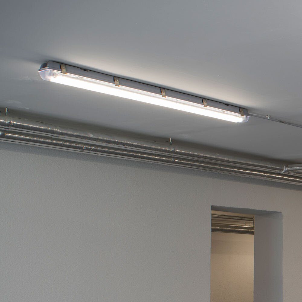 etc-shop Deckenleuchte, LED-Leuchtmittel fest Industrie- LED Lampe Keller Wannen-Leuchte Decken Garage 6x Neutralweiß, Werkstatt verbaut