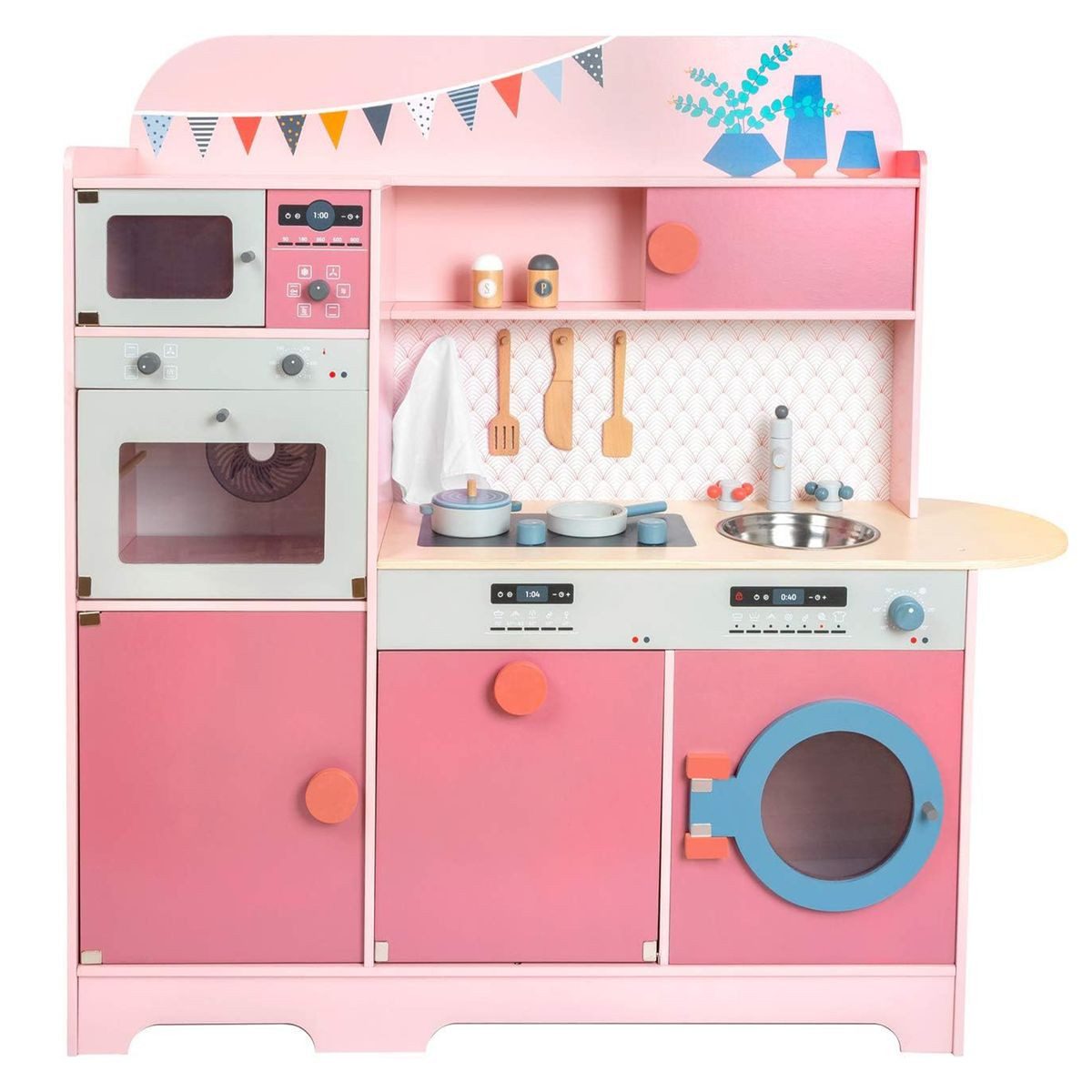Small Foot Spielküche Gourmet - Rosa Holz, Spielküche Kinderküche aus Holz