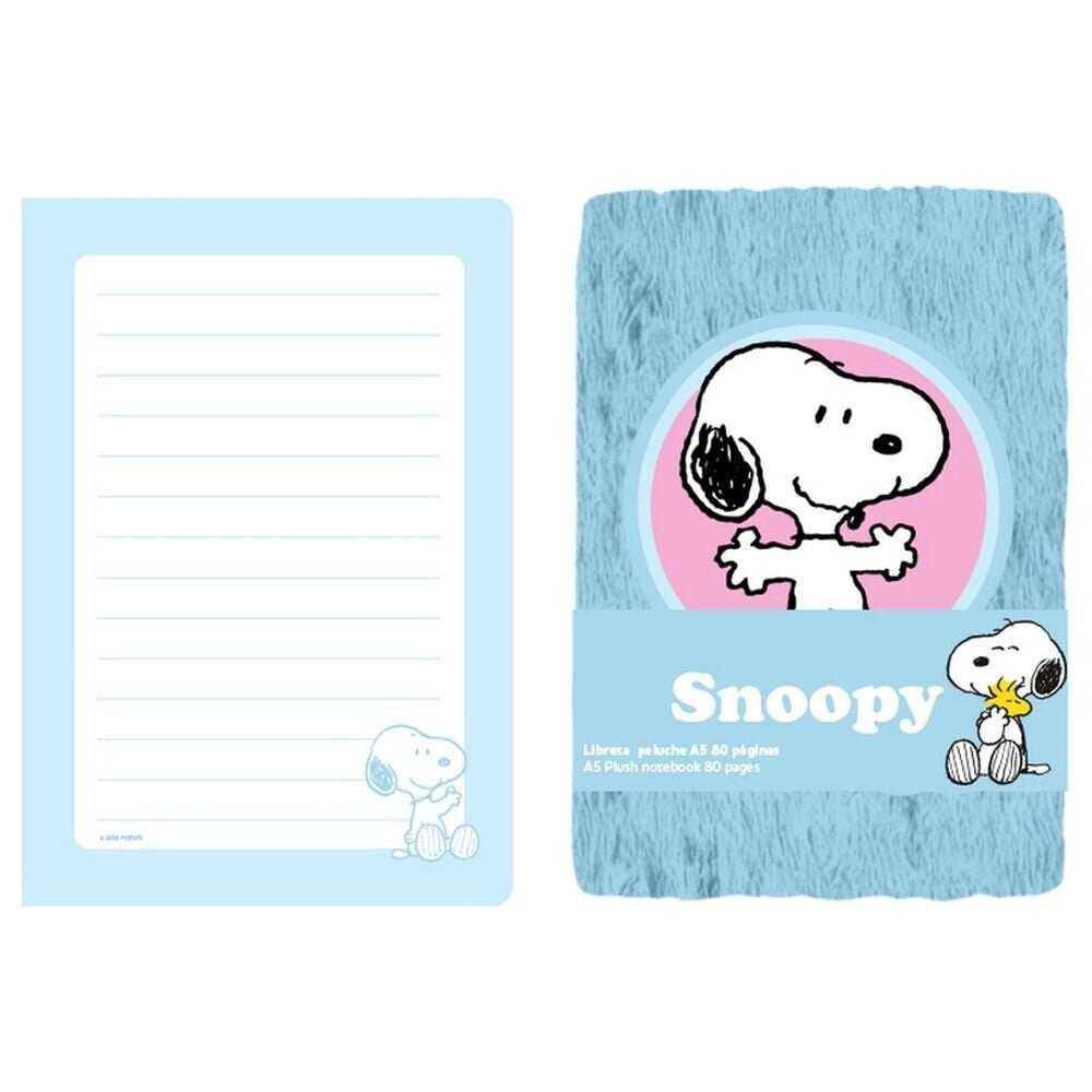 safta Notizbuch Snoopy Peanuts A5-Notizbuch aus Plüsch