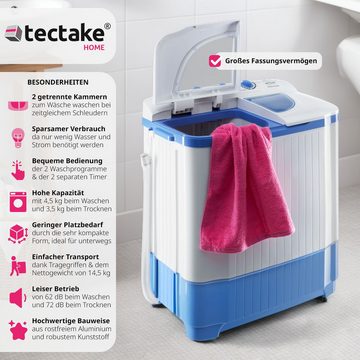 tectake Wäscheschleuder Mini-Waschmaschine 4,5 kg mit Wäscheschleuder 3,5, 4,50 kg