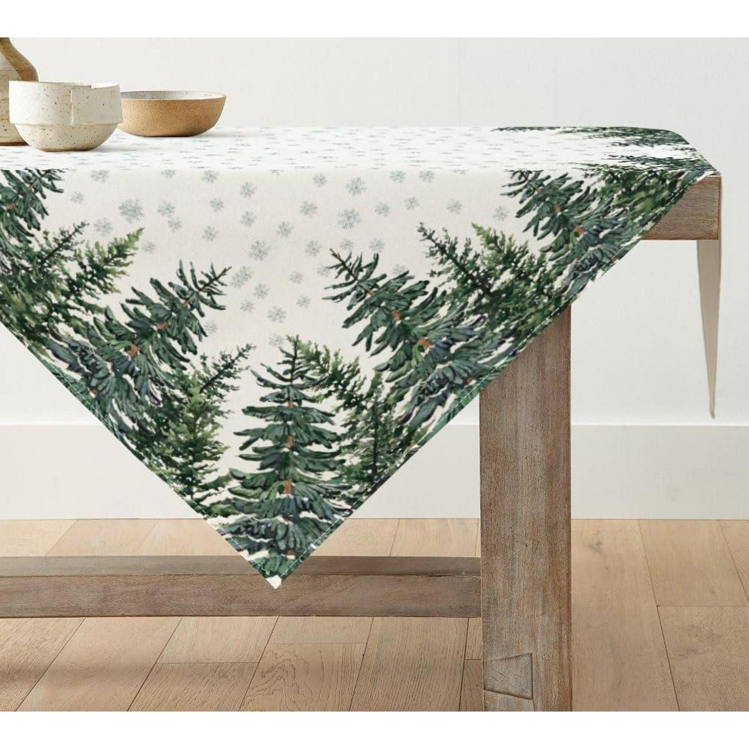LuxusKollektion Tischdecke Tischdecke Schneeflocken Weihn (1-tlg)