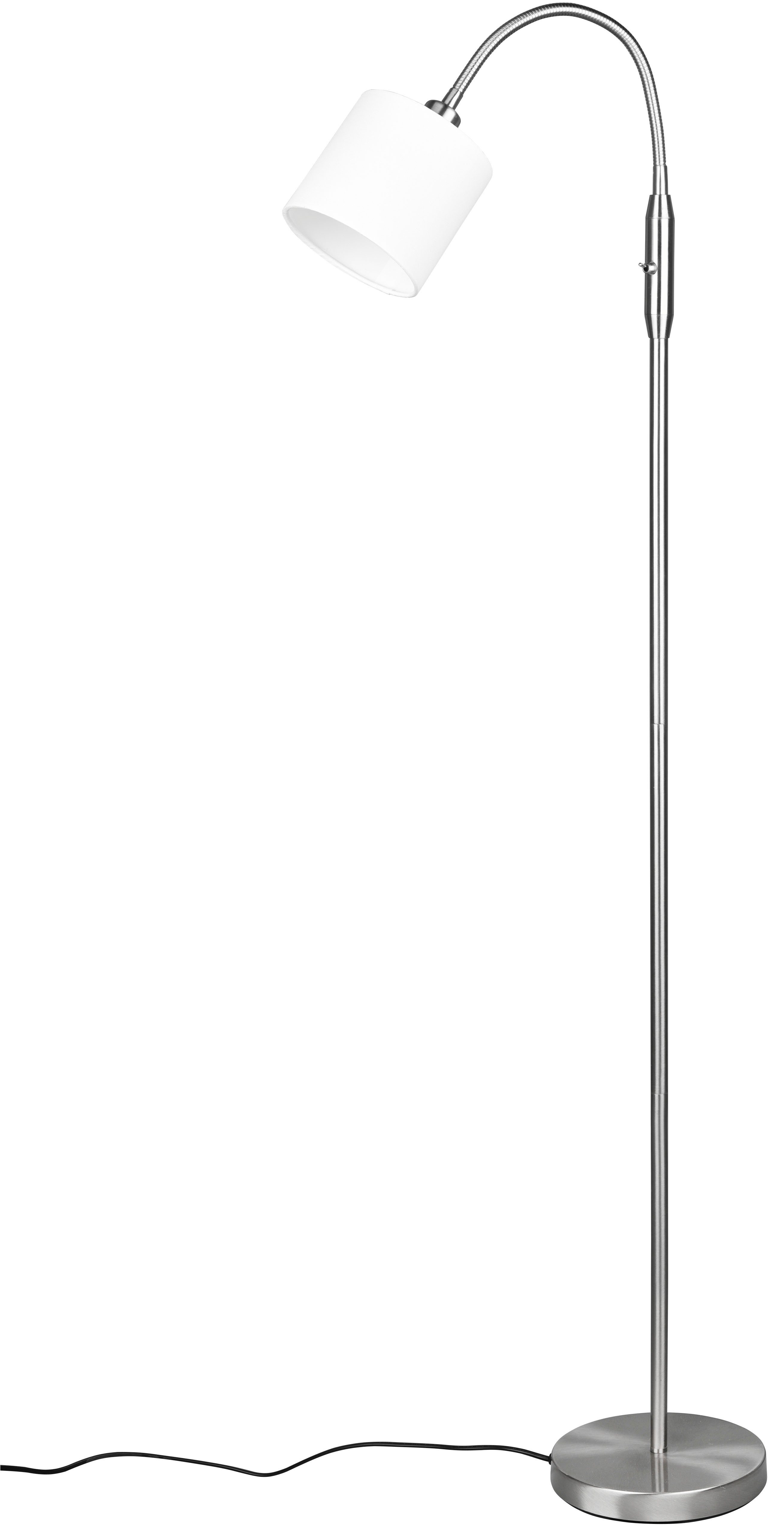 Reality Leuchten Stehlampe Tommy, Bogenleuchte 1-flammig, exkl 1x E14 max 40W, mit Kippschalter, Ein-/Ausschalter, Lesearm, Leuchtmittel wechselbar, warmweiß - kaltweiß, Leseleuchte Stehleuchte Wohnzimmer Höhe 130cm, Arm verstellbar