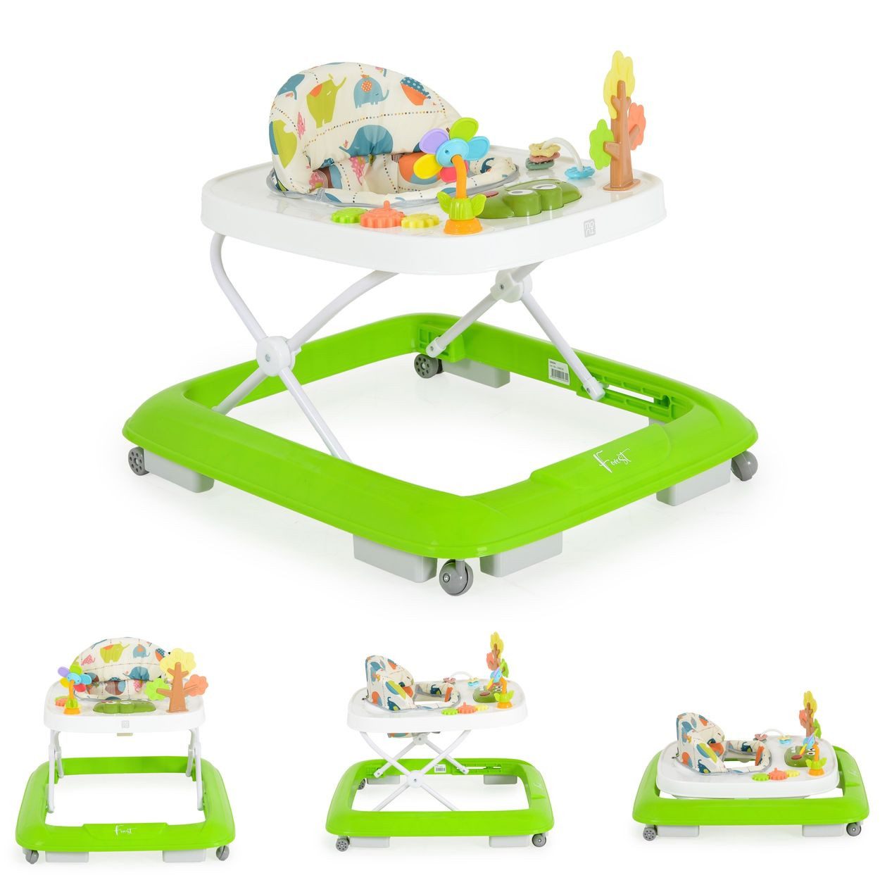 Moni Lauflernhilfe Forest, Silikon, Lichter Spielcenter Räder faltbar Stopper 12 kg, 4 Räder