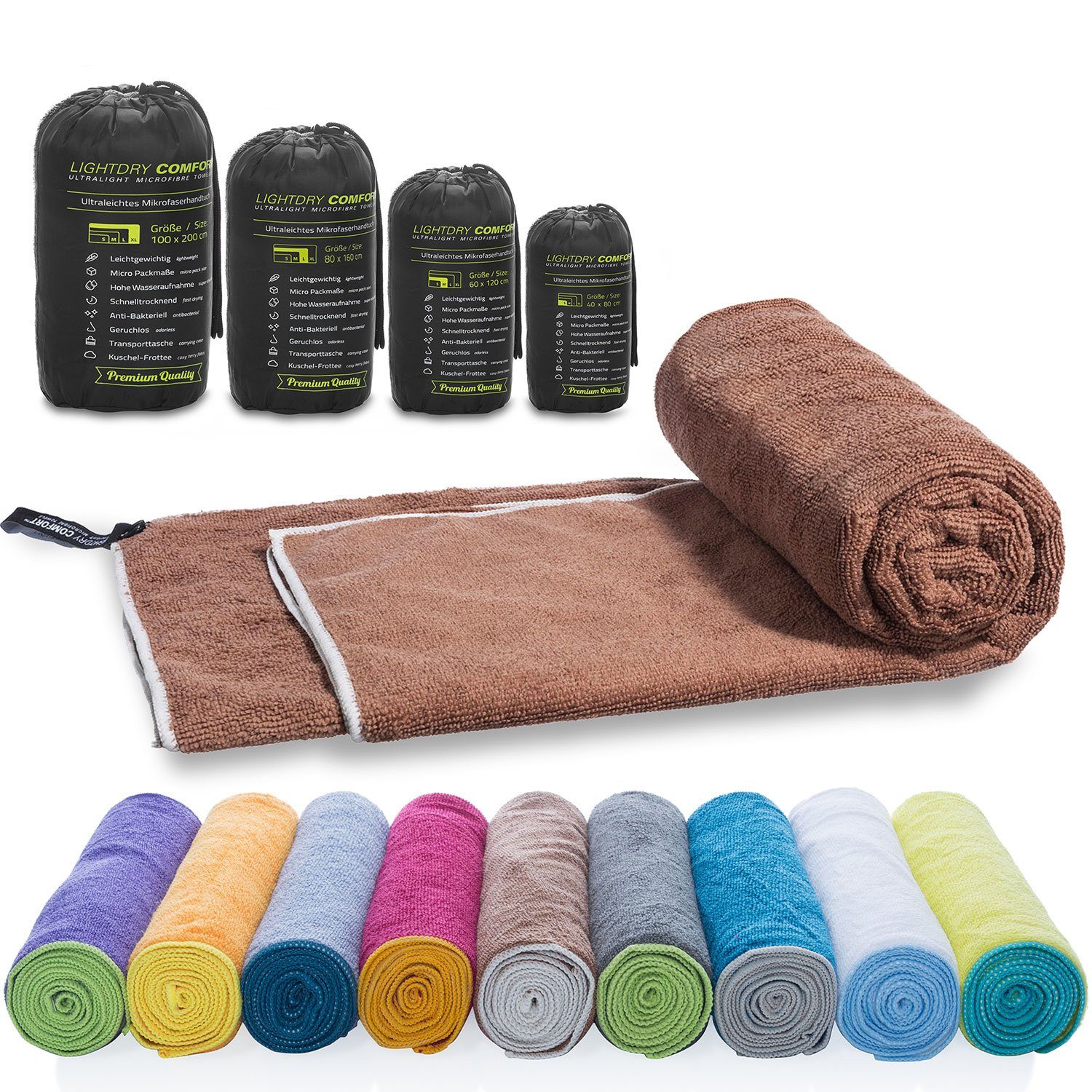 LIGHTDRY Reisehandtuch Backpack Mikrofaser Sporthandtuch Sport, Strand & Badehandtuch mehr