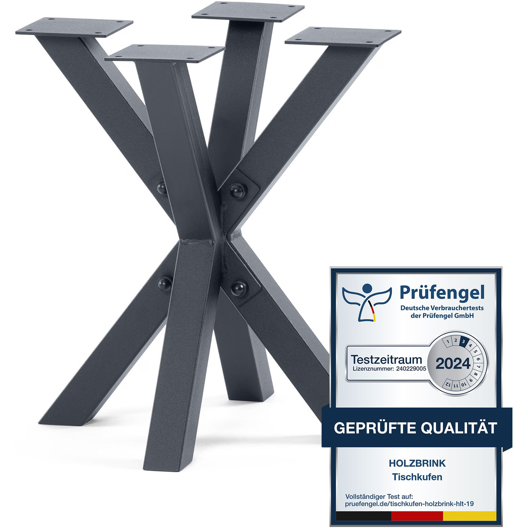 HOLZBRINK Tischbein HOLZBRINK Tischbeine Metall Tischgestell für Beistelltisch 40x40x43, 1 Stück Computertisch Gartentisch