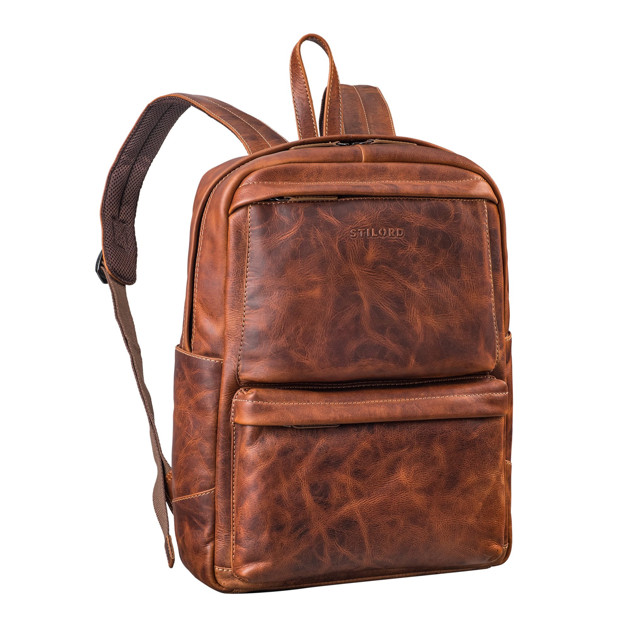 Notebook-Rucksack "Erin" Großer Lederrucksack Herren & Damen für Laptop 15 - 16 Zoll