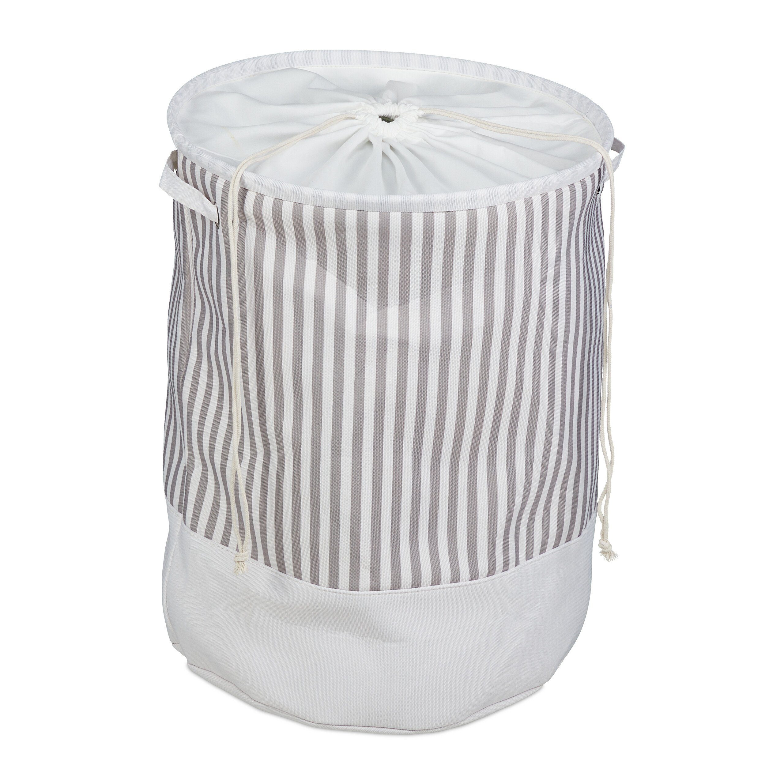 relaxdays Wäschekorb Stoff mit Streife günstig online kaufen