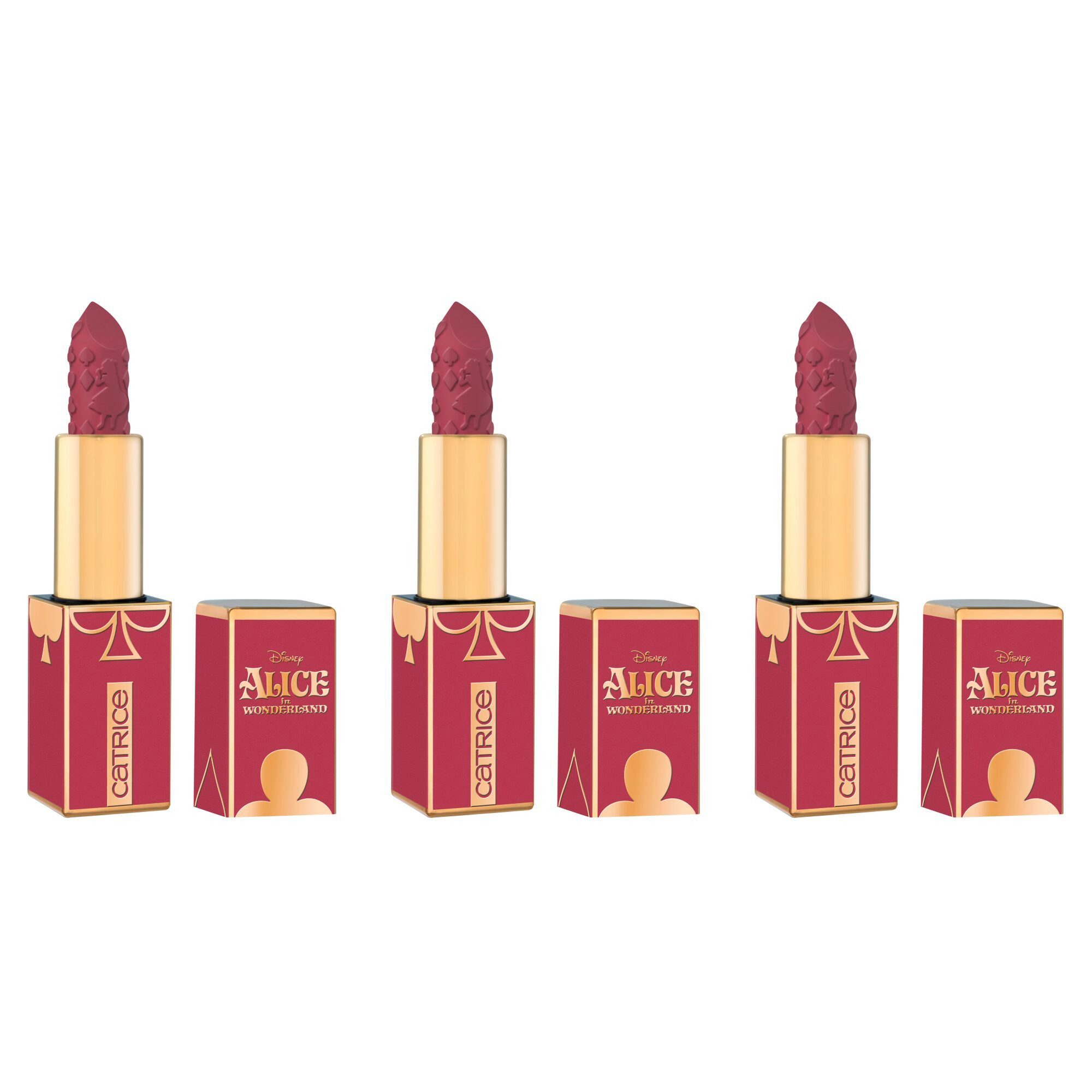 Catrice Lippenstift Disney Alice in Wonderland Semi-Matte Lipstick, 3-tlg.