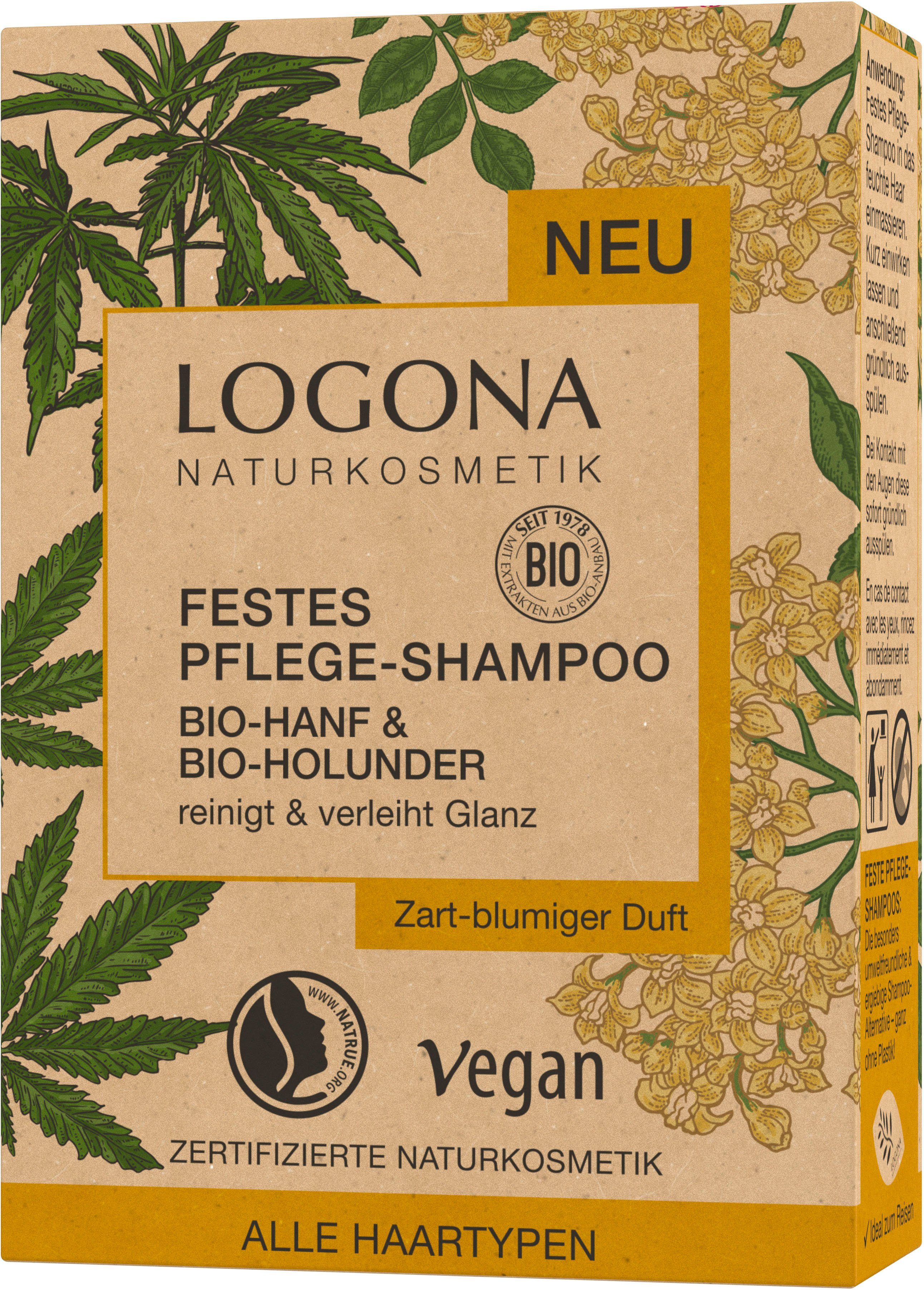 LOGONA Haarshampoo Logona & Hanf Festes Holunder Shampoo