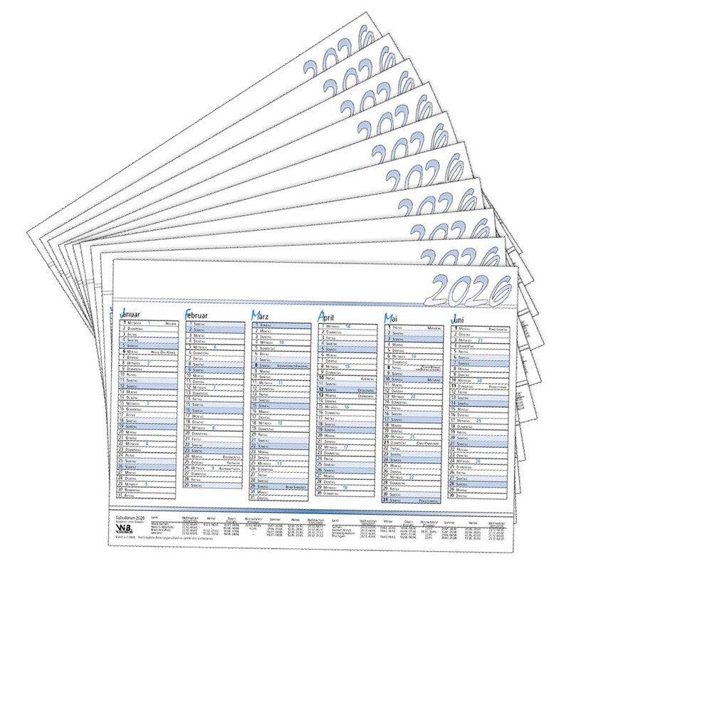 Saphir-Tec Настольный календарь Tafelkalender 2026 blau DIN A4 - 10er Pack