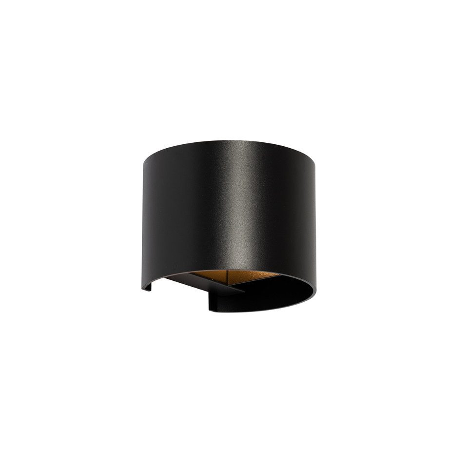 Qazqa Wandleuchte Edwin, ohne Leuchtmittel, Warmweiß, QAZQA Wand­leuchte, g9, Schwarz, Aluminium, Modern