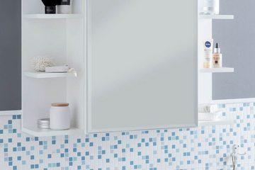 tinkaro Badezimmerspiegelschrank SLAVKO Holz Spiegelschrank Weiß