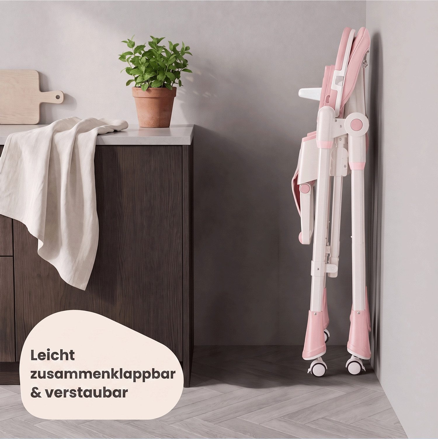oyajia Kinderstuhl 3in1 Babywippe für Kinder, höhenverstellbar klappbar (Babystuhl mit Tablett und 5-Punkt-Gurt, Fußstütze, Einfach zu Reinigen), Baby Wippe, ab 6 Monaten bis 3 Jahren